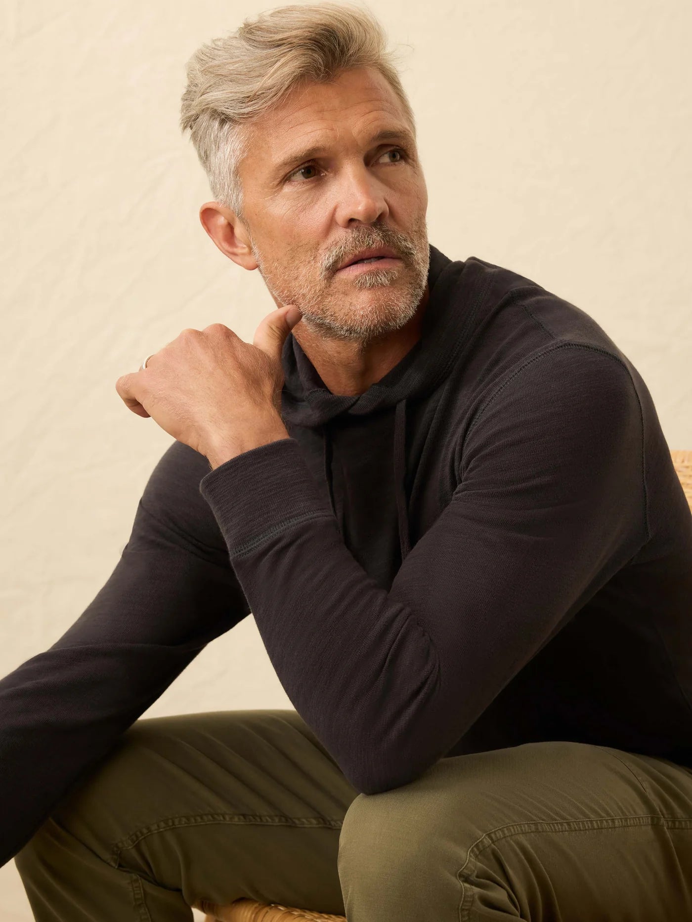 SUNWASHED SLUB HOODIE - RIDGE BLACK