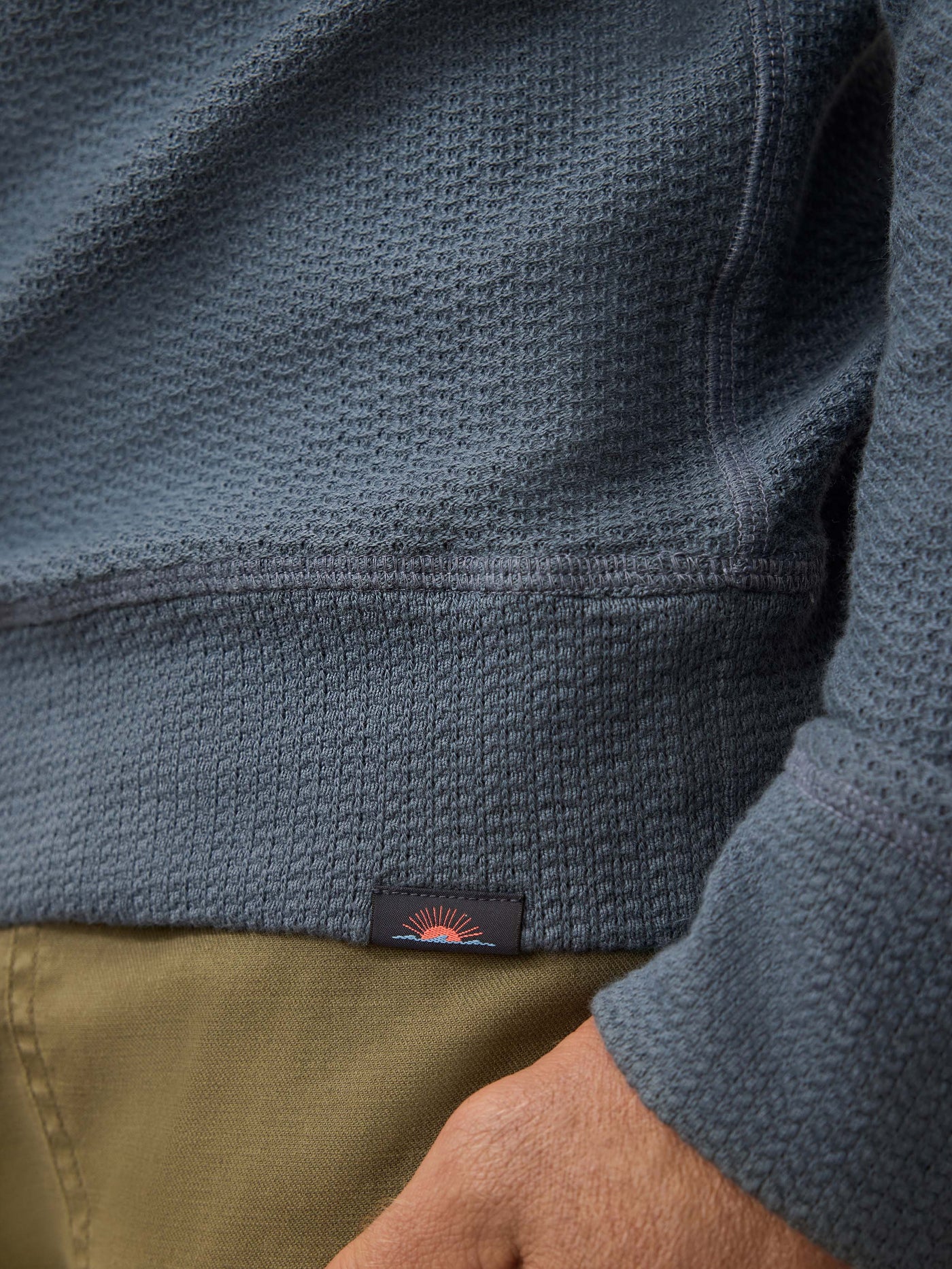 TEXTURED KNIT QUARTER ZIP - BREAKER BLUE