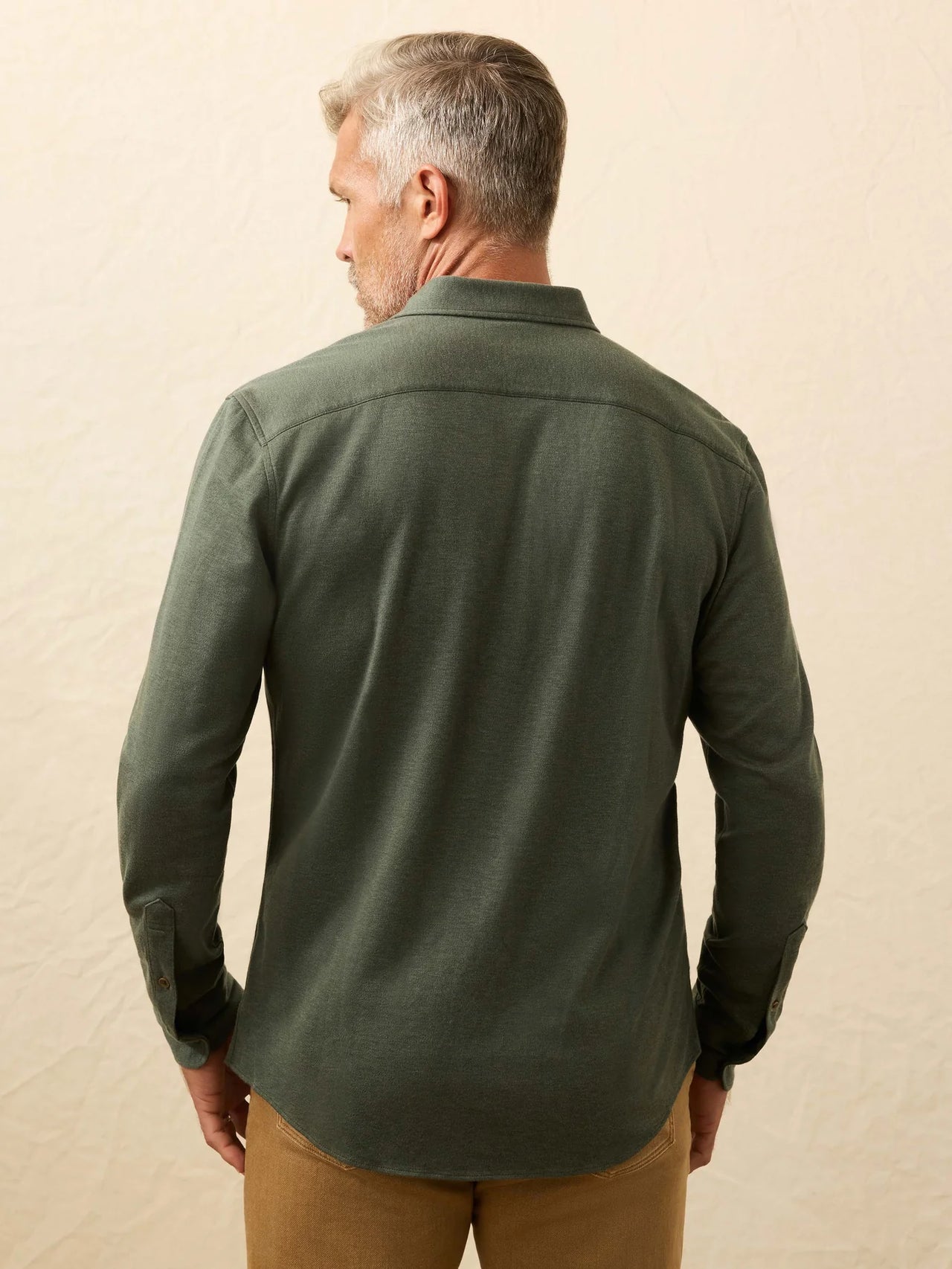 COASTLINE KNIT SHIRT - FOREST HEATHER TWILL