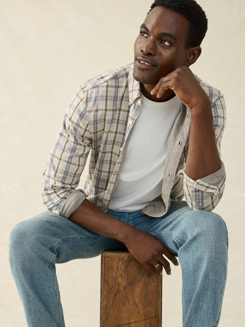 COASTLINE KNIT SHIRT - BIRCH RIVER PLAID