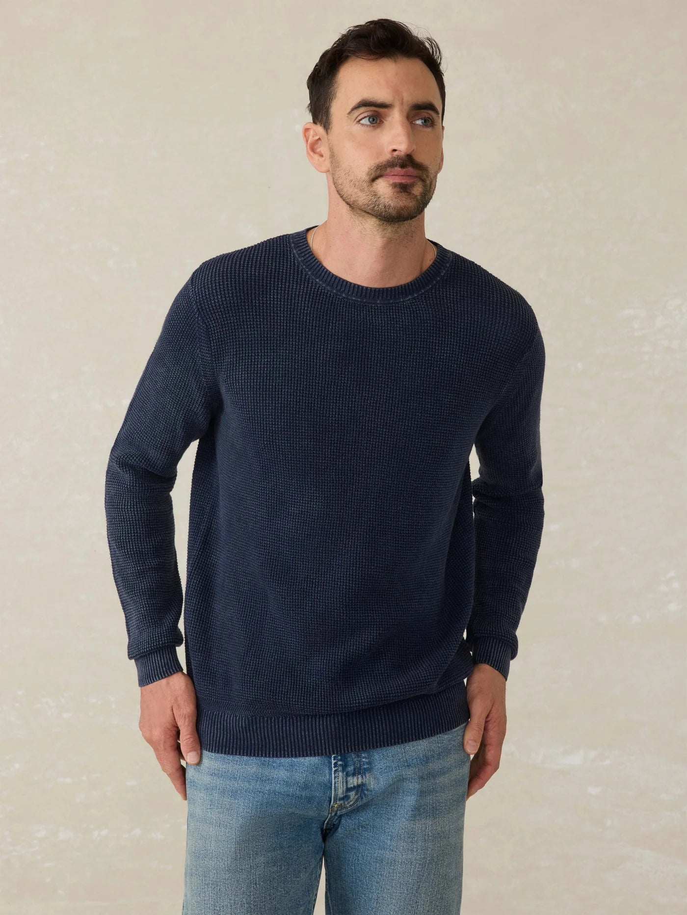 SUNWASHED CREWNECK SWEATER - BLUE NIGHTS