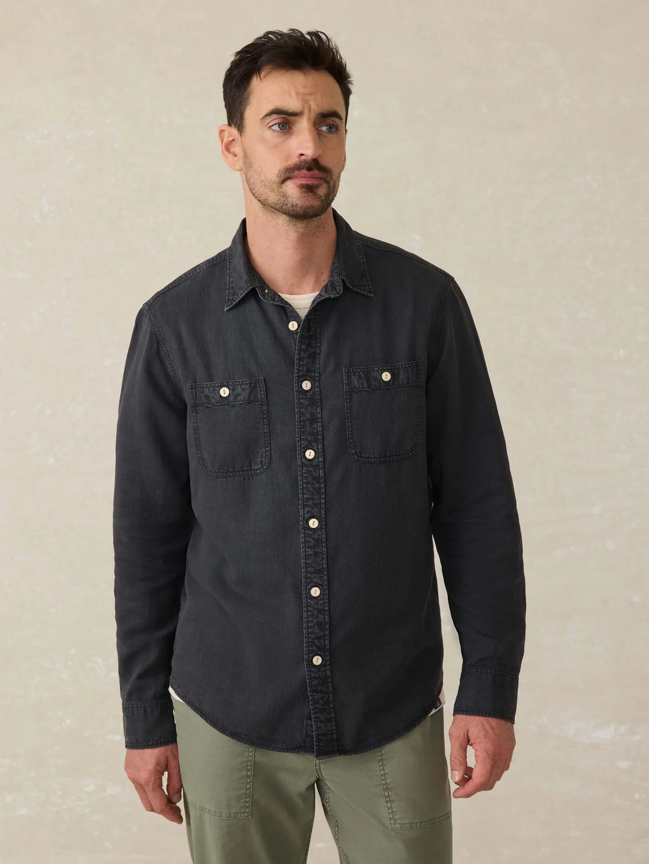 TRIED AND TRUE CHAMBRAY SHIRT - DURANGO BLACK