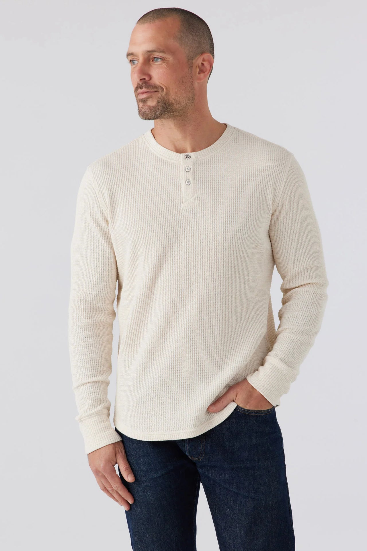 ELM HENLEY - HEATHERED OATMEAL