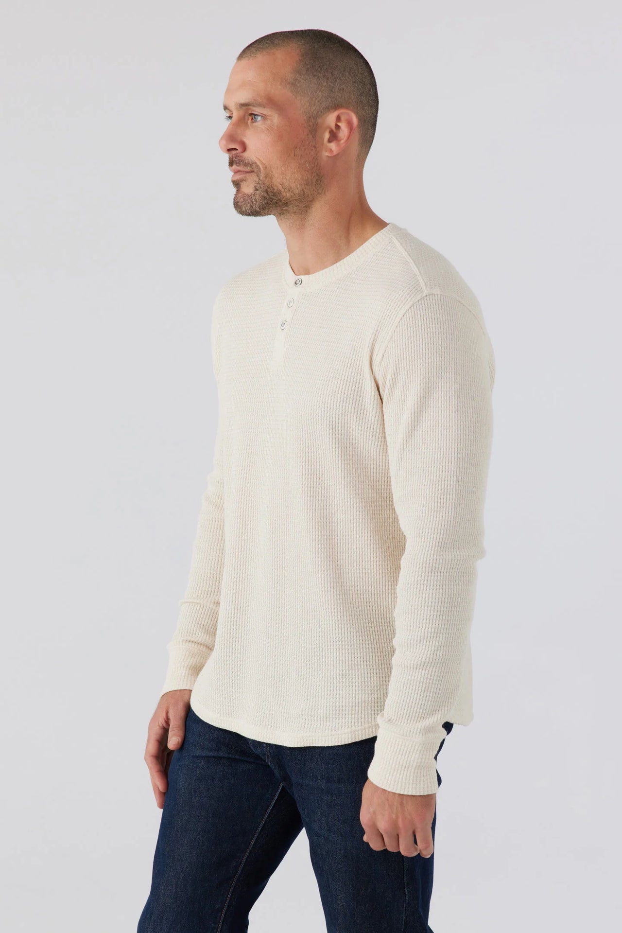 ELM HENLEY - HEATHERED OATMEAL