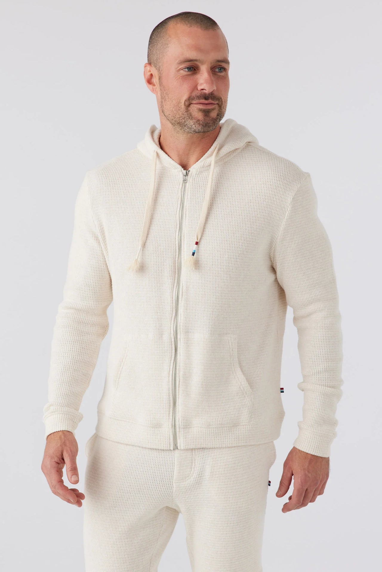 MARR THERMAL ZIP HOODIE - H. OATMEAL