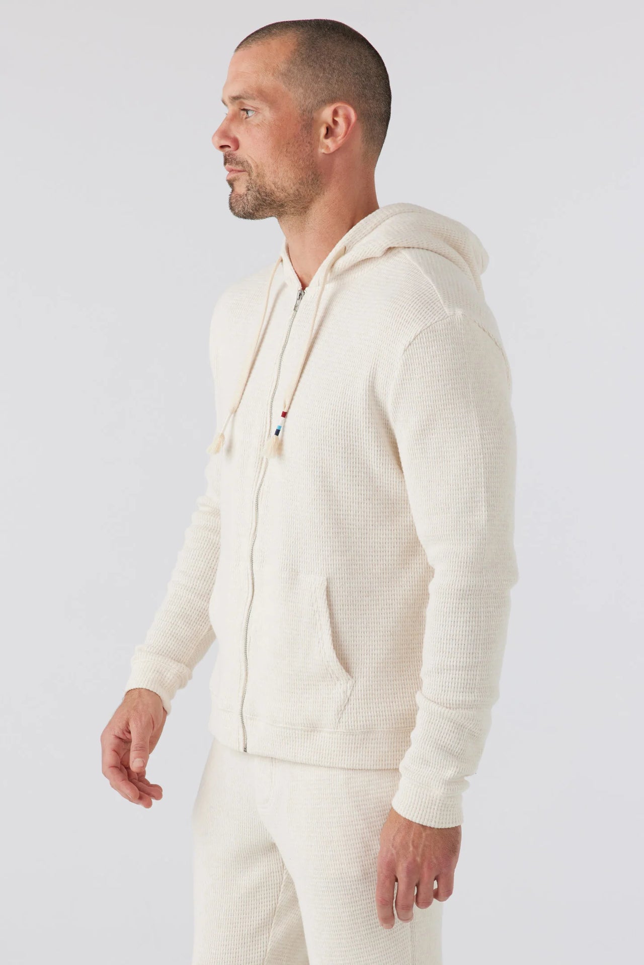 MARR THERMAL ZIP HOODIE - H. OATMEAL