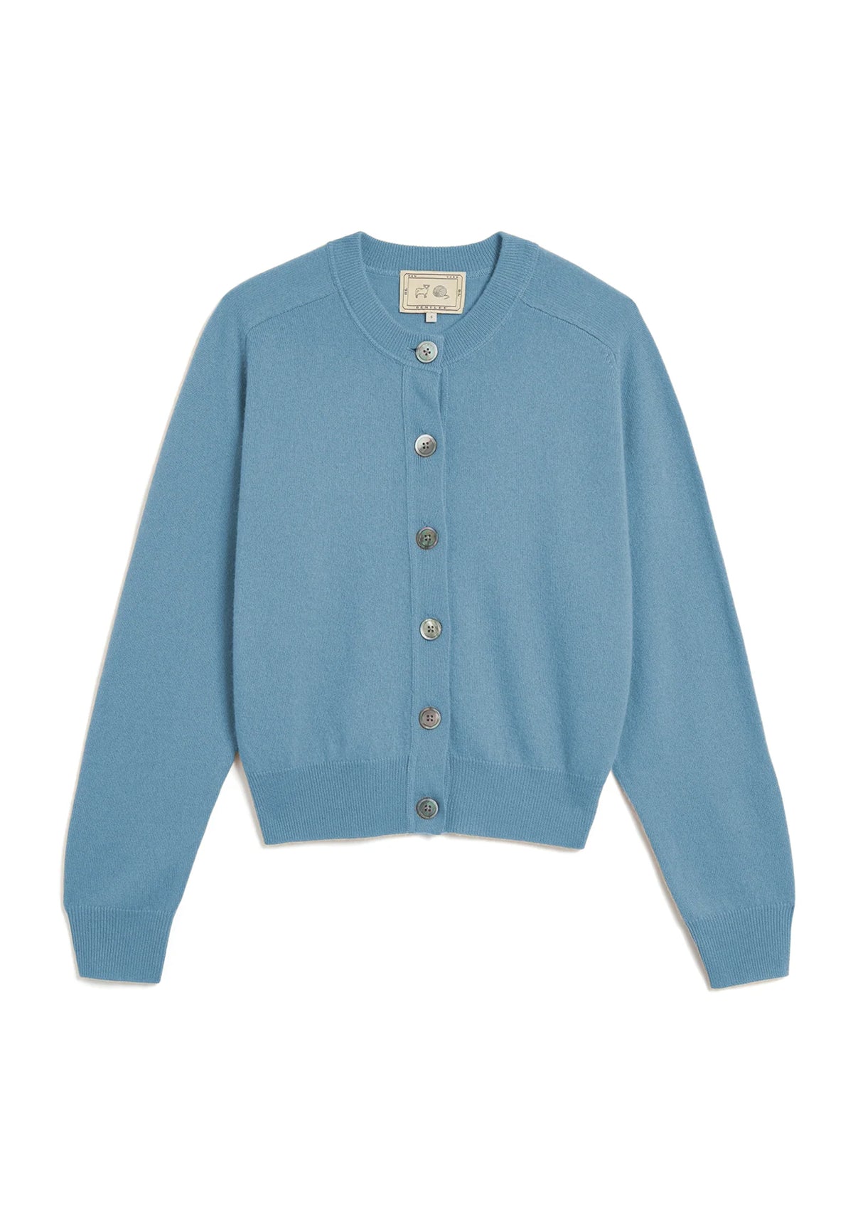 GWEN CASHMERE CARDIGAN - VINTAGE BLUE