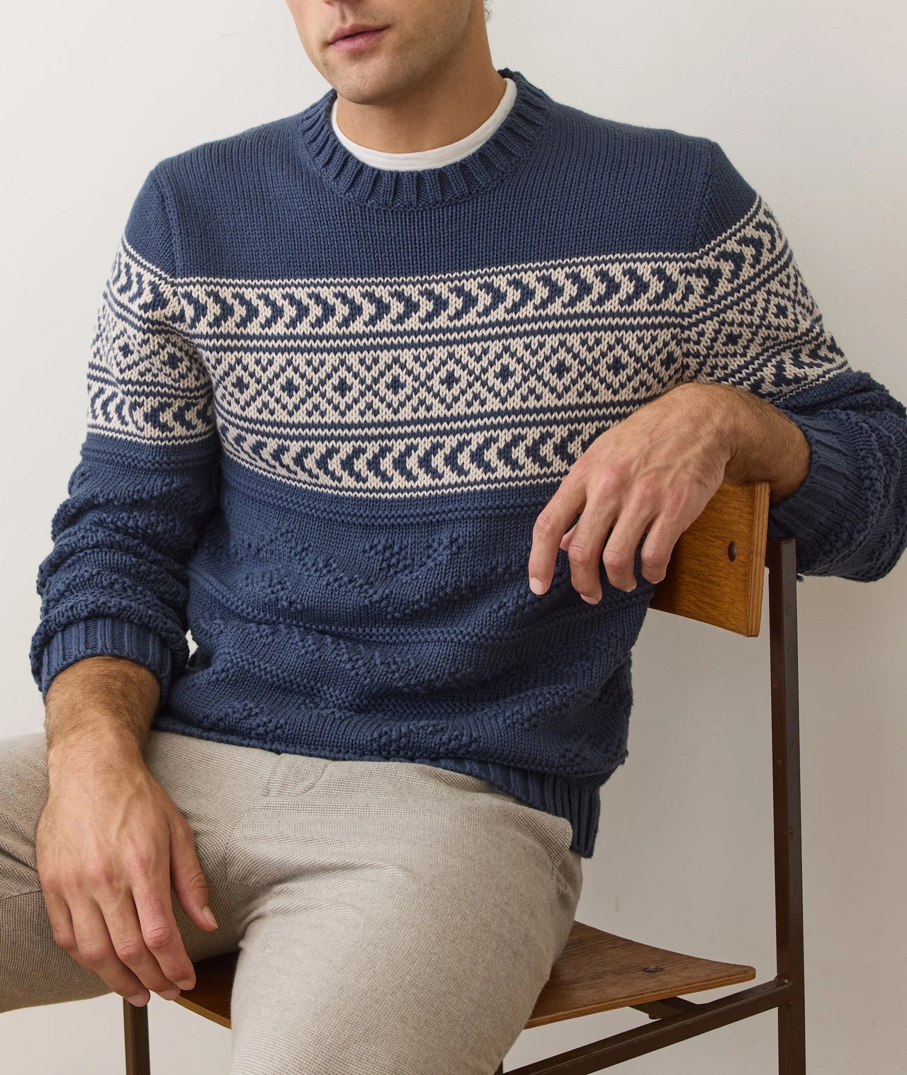 ERIK TEXTURED SWEATER - NAVY