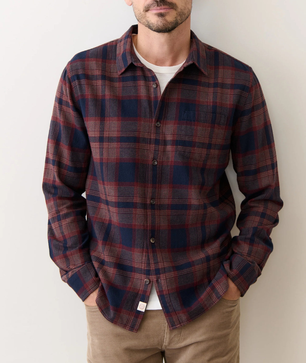 TAHOE FLANNEL SHIRT - NAVY/BURGUNDY