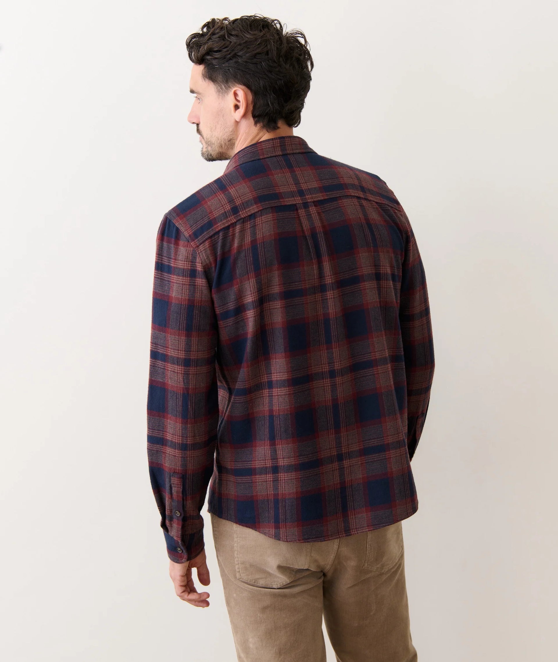 TAHOE FLANNEL SHIRT - NAVY/BURGUNDY