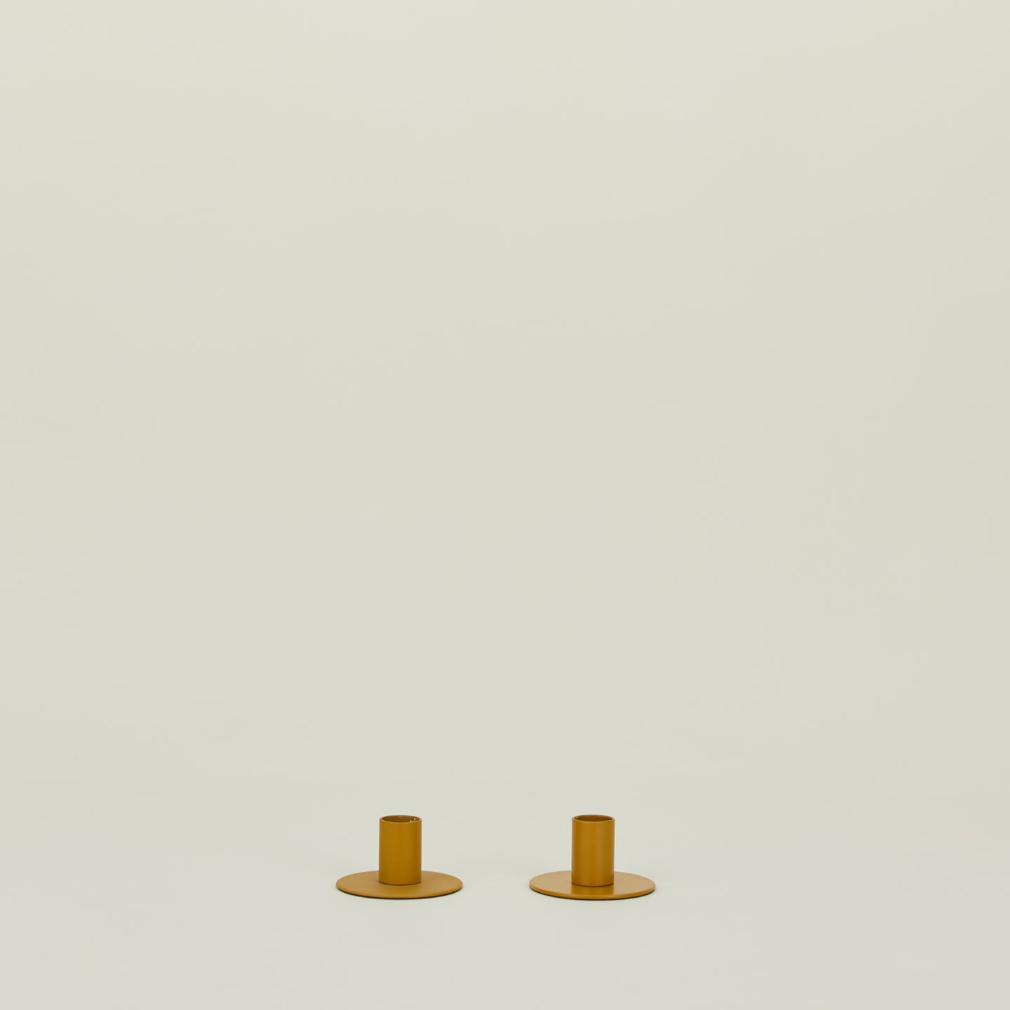 ESSENTIAL CANDLE HOLDERS (SET OF 2) - MUSTARD