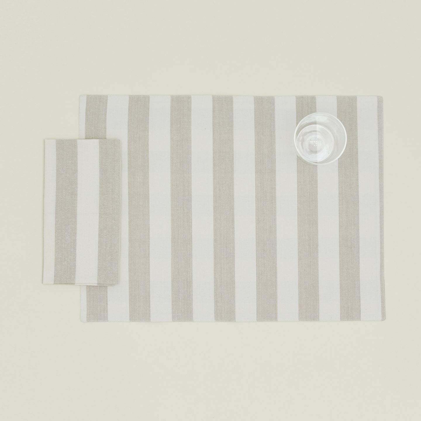 ESSENTIAL STRIPED PLACEMATS (SET OF 4) - IVORY/FLAX