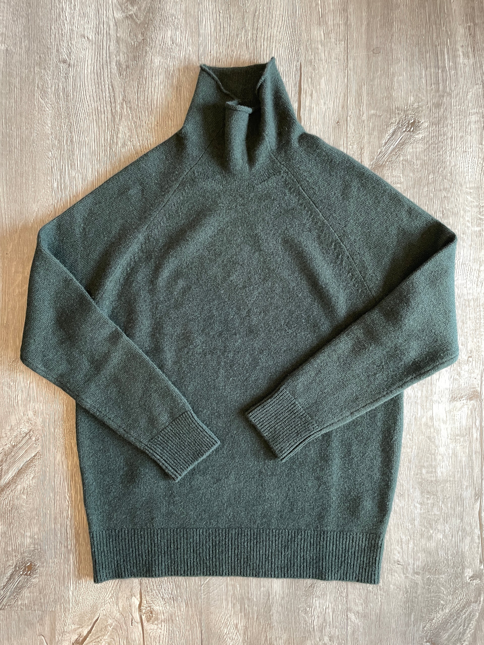 CASHMERE FUNNEL NECK PULLOVER - LODEN