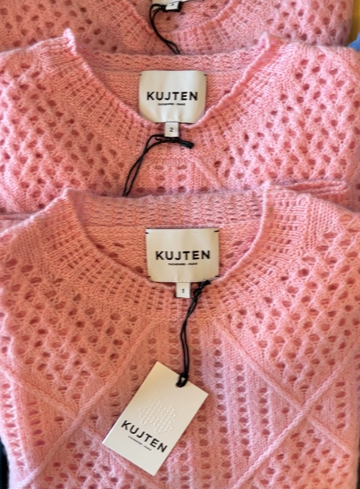 KAIA OPENWEAVE SWEATER - ROSE CANDY