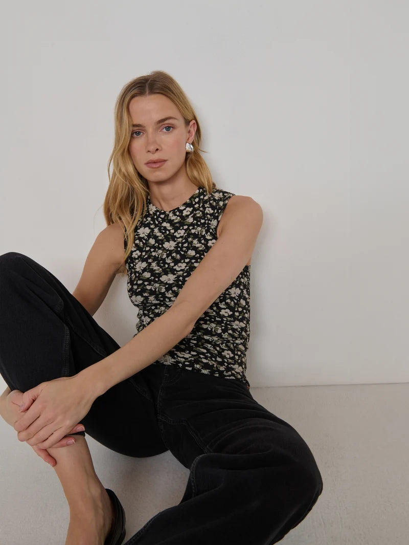 JOAN MOCK NECK TOP - PETALS