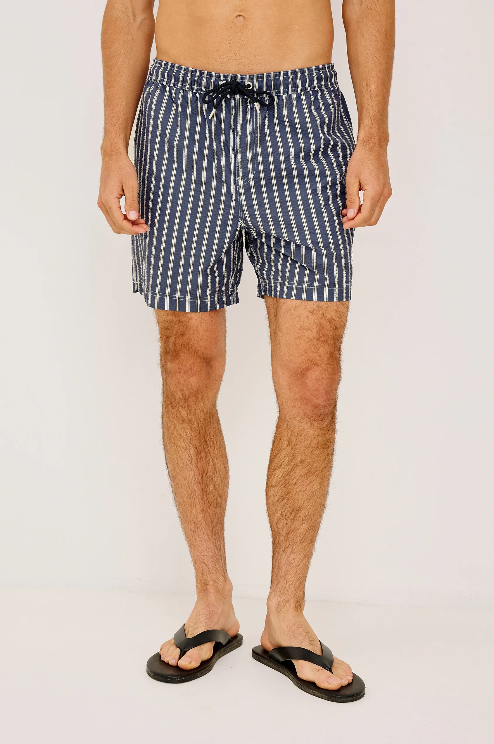 LA BREA SWIM SHORT 6" - NAVY CREAM STRIPE