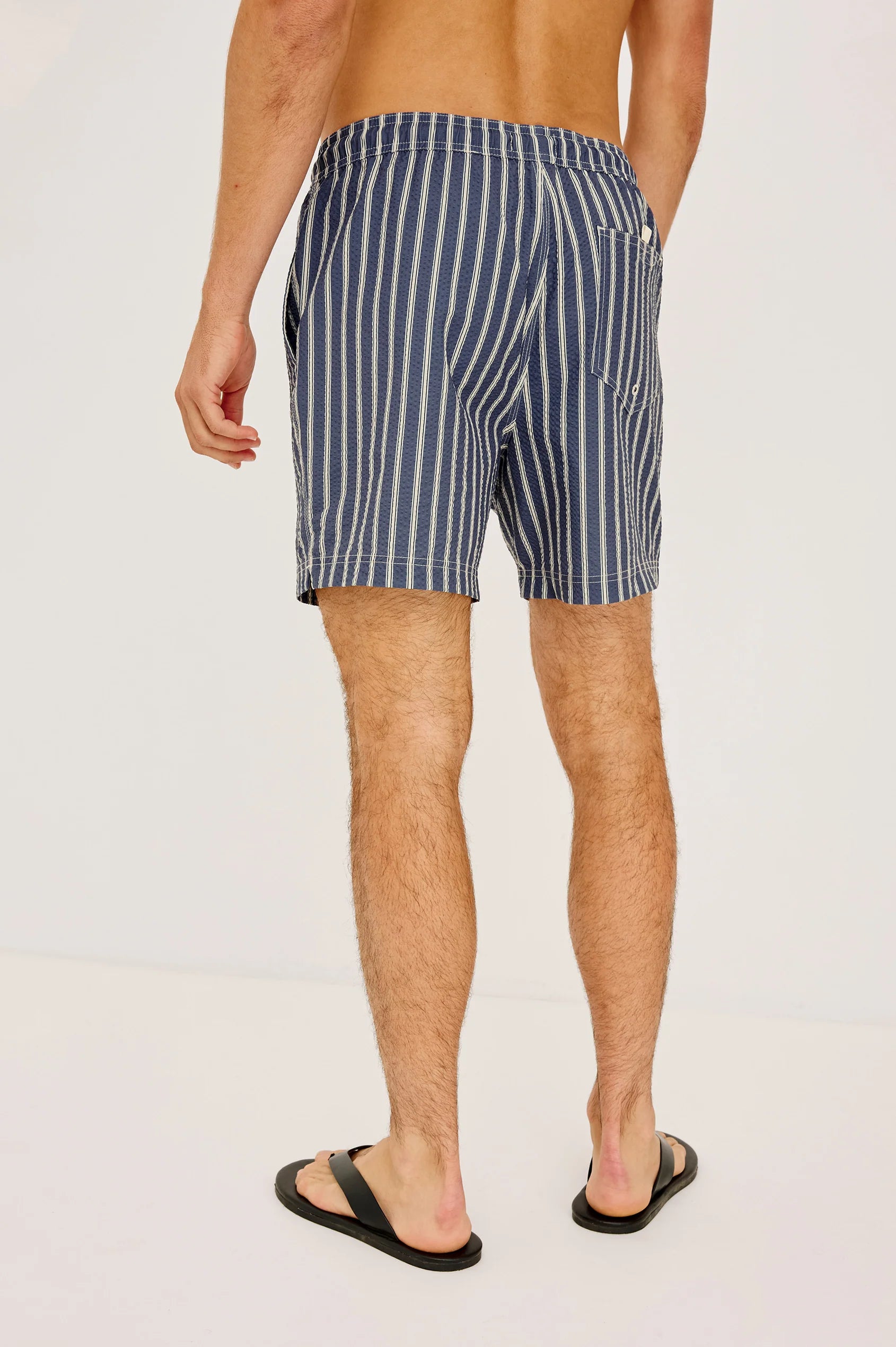 LA BREA SWIM SHORT 6" - NAVY CREAM STRIPE
