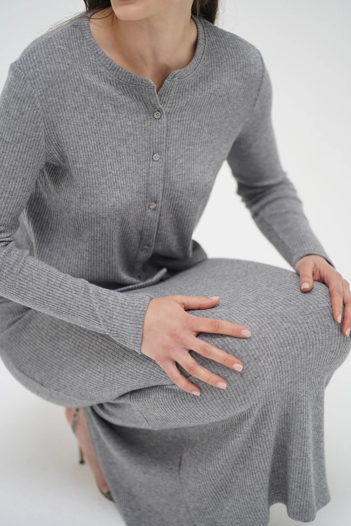 MIRA CARDIGAN - SILVER GREY