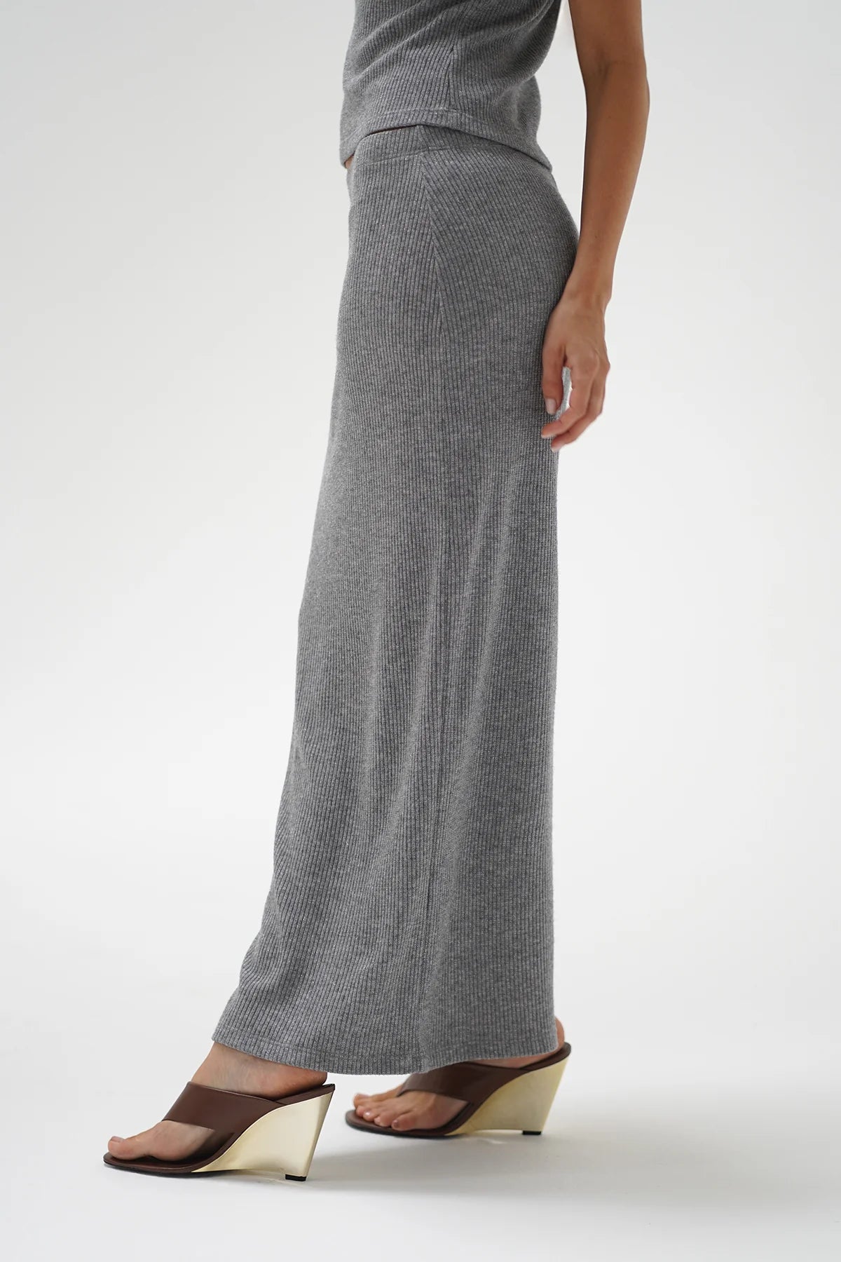 SOPH COLUMN SKIRT - SILVER GREY