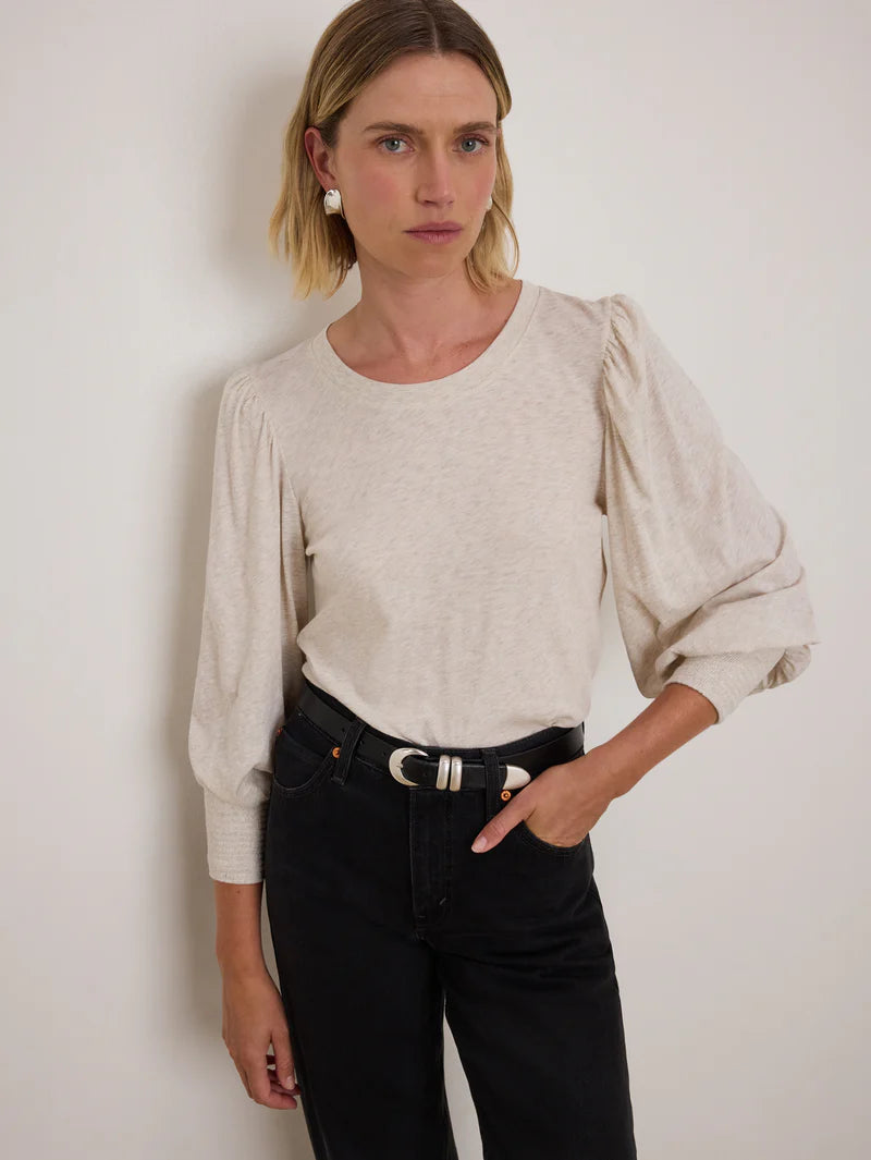LOREN TEE - HEATHER OATMEAL