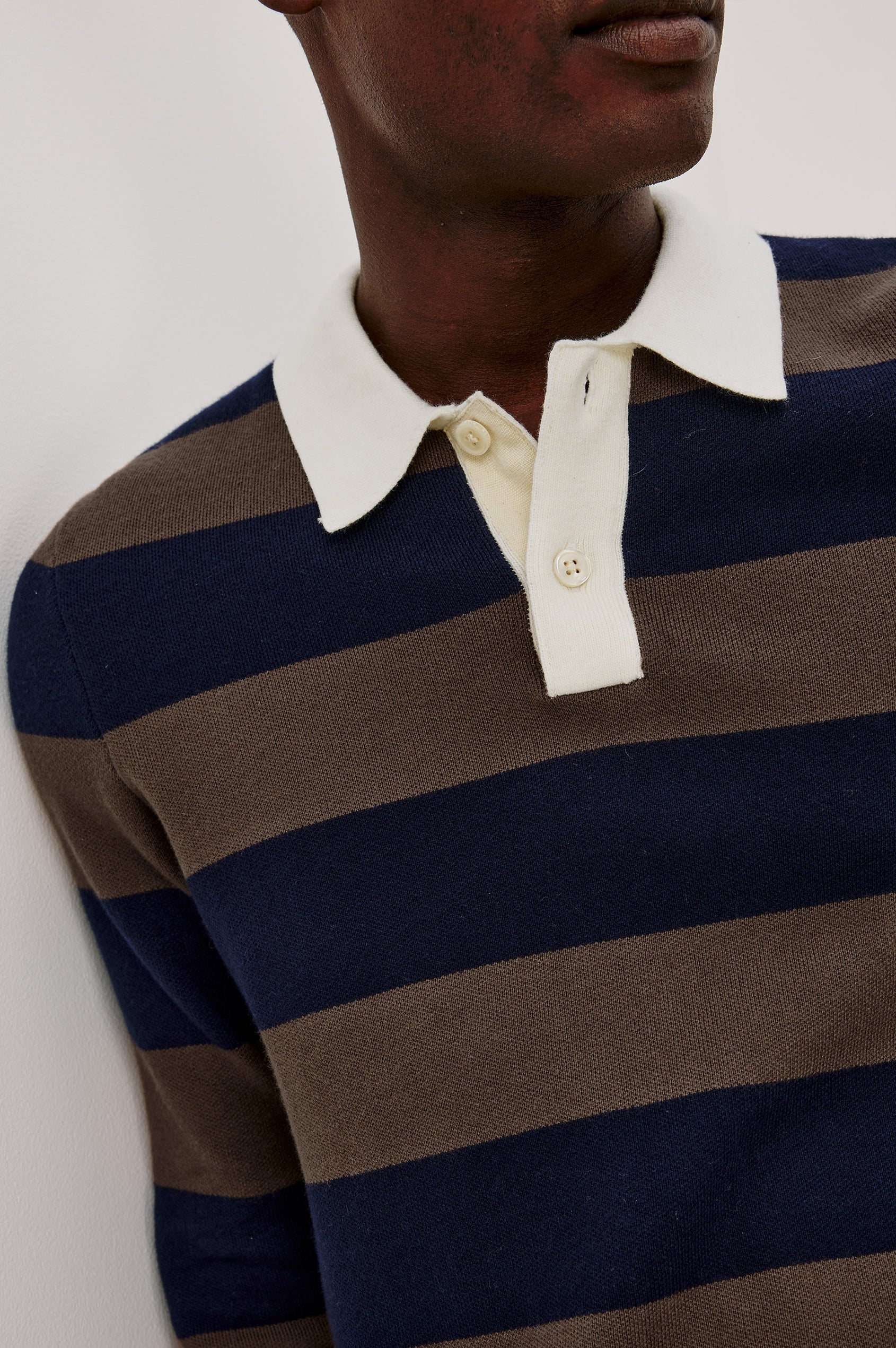 LUTHER RUGBY - NAVY CAROB STRIPE