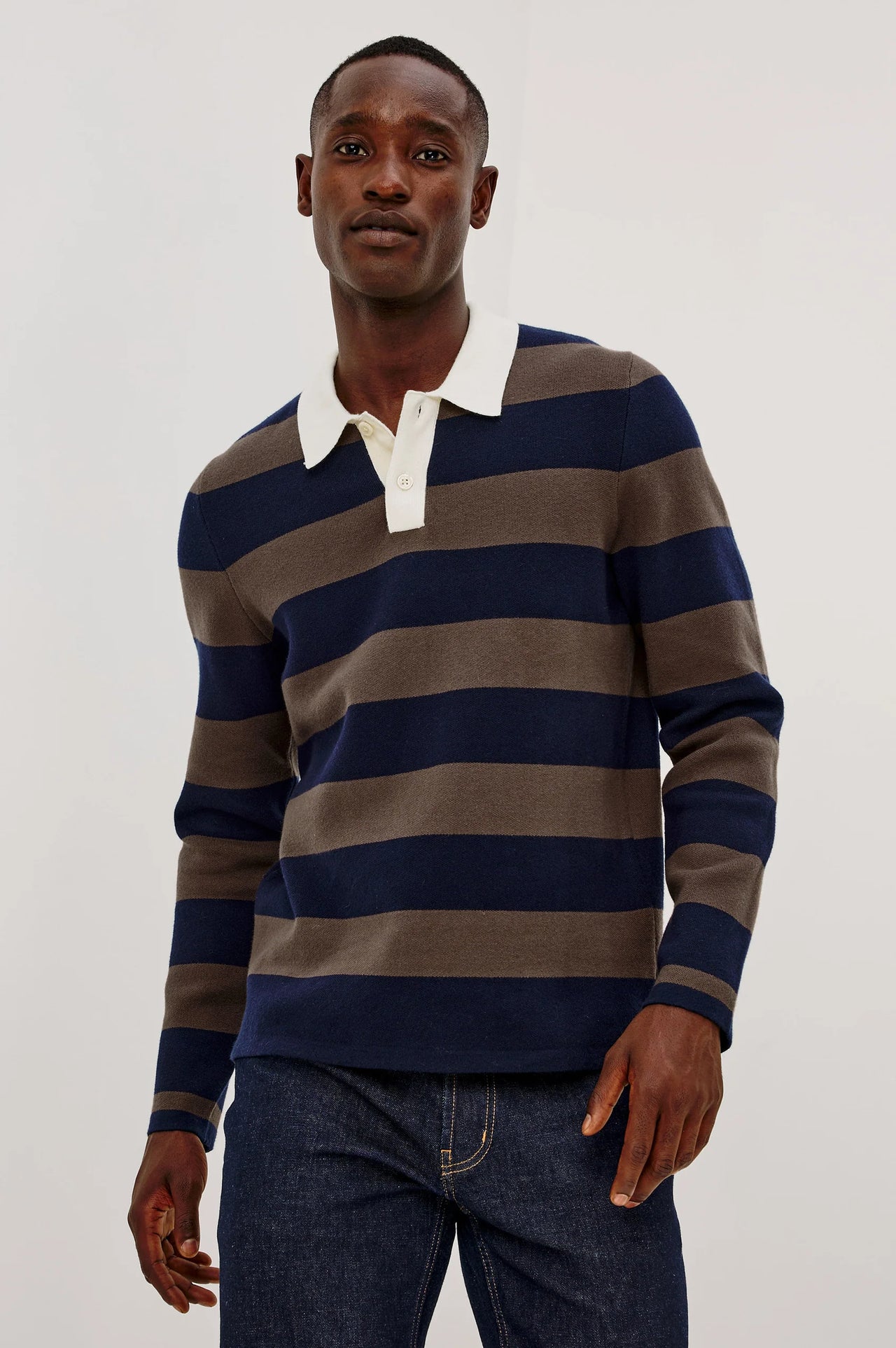 LUTHER RUGBY - NAVY CAROB STRIPE