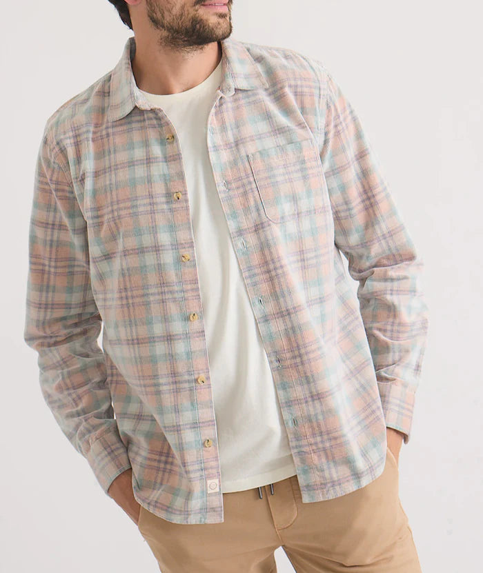 LIGHTWEIGHT PLAID CORDUROY SHIRT - CORK MULTI PLAID