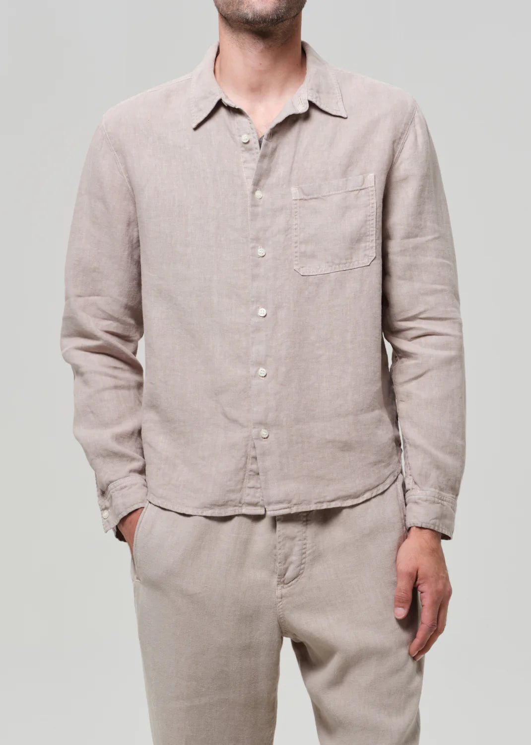 SINGLE POCKET WORKSHIRT - WHEAT