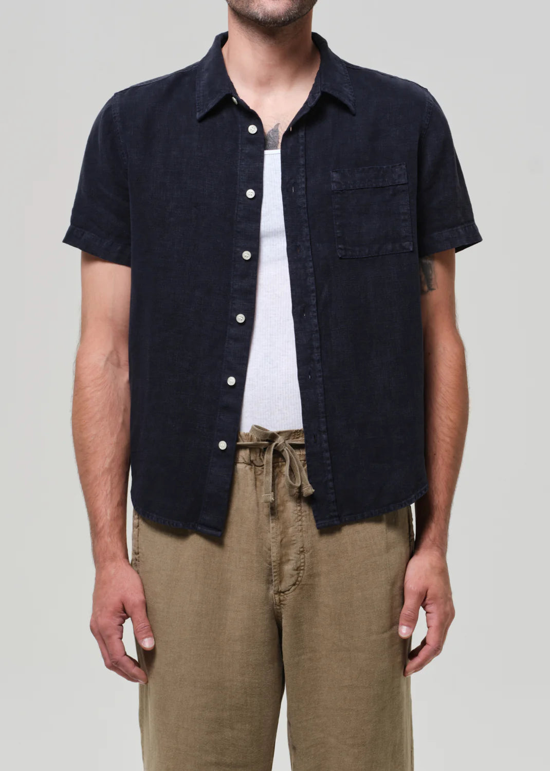 S/S CAIRO POCKET SHIRT - NAVY