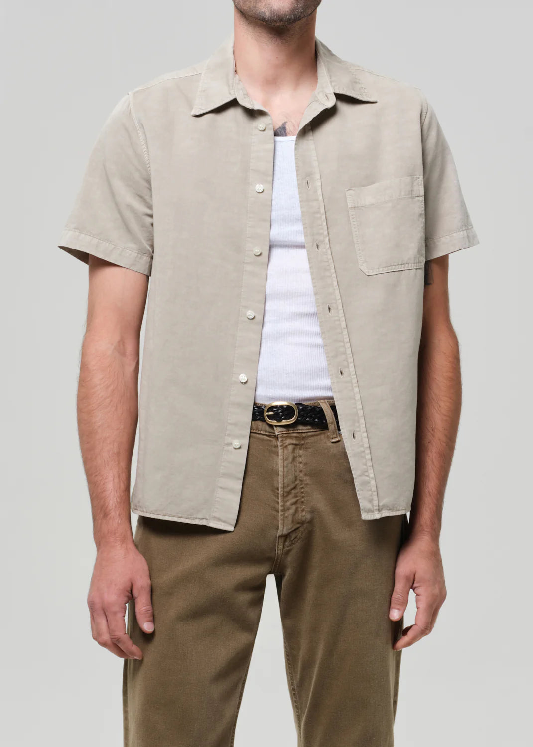 S/S CAIRO POCKET SHIRT - BURNISHED QUARTZ