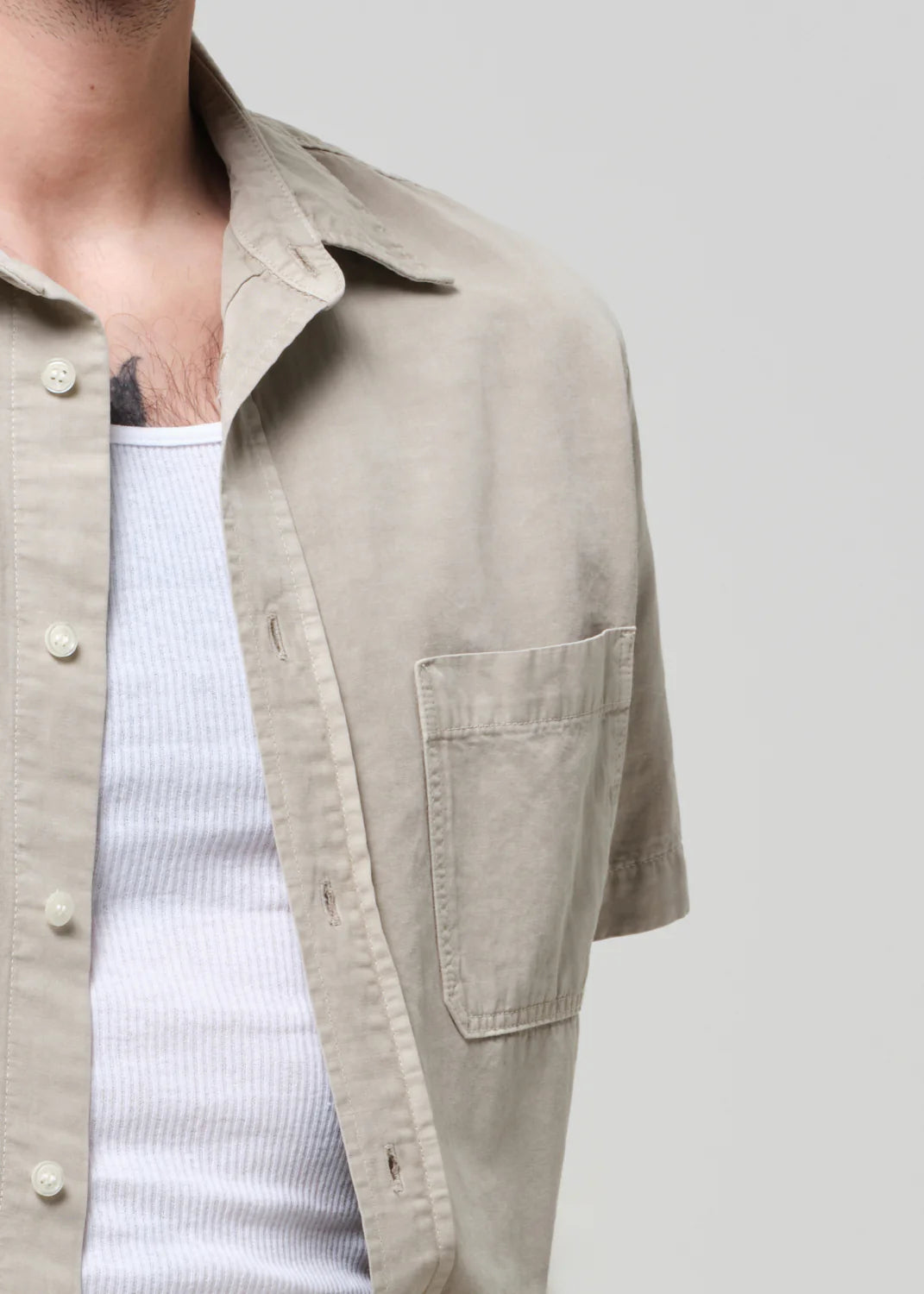S/S CAIRO POCKET SHIRT - BURNISHED QUARTZ