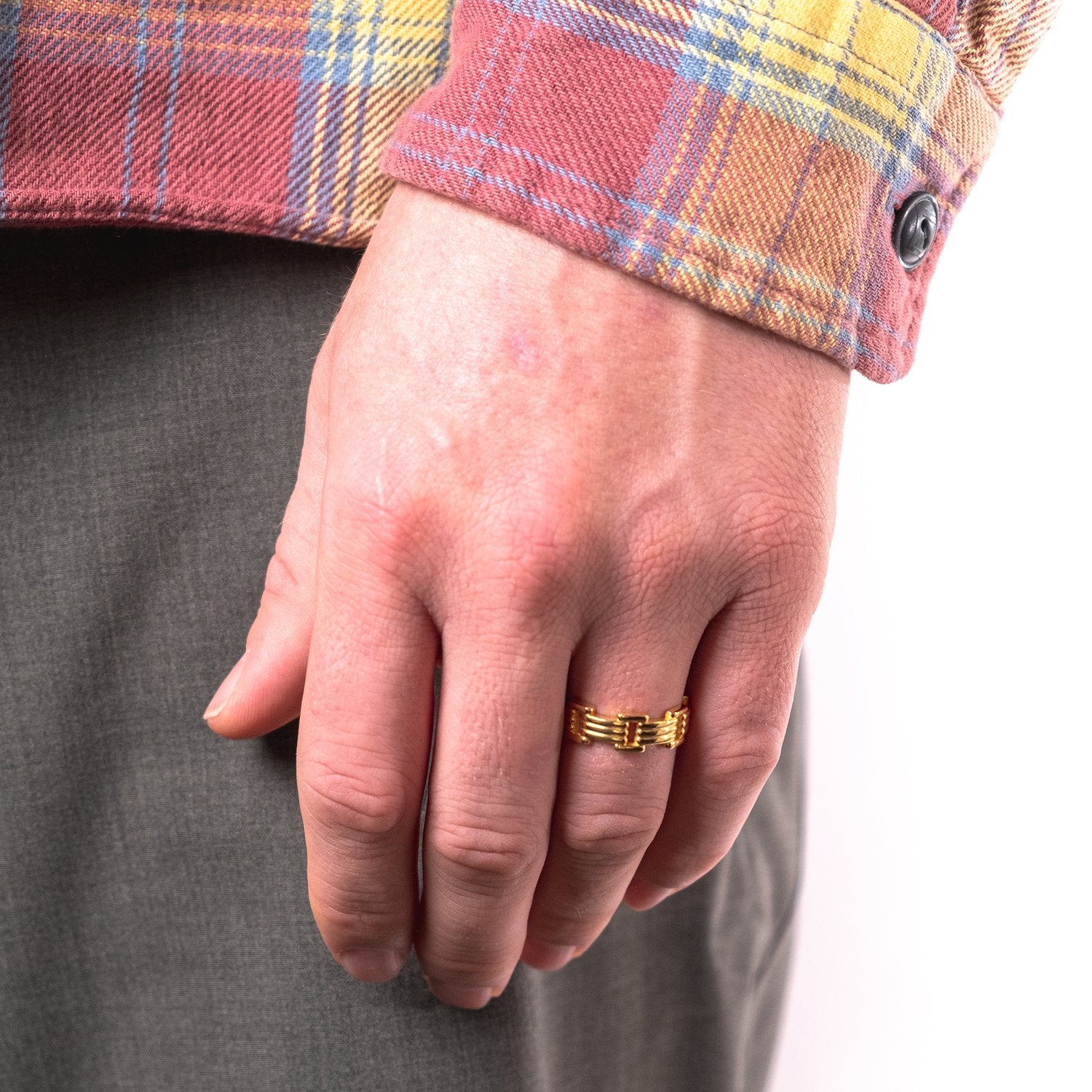 LUI LINK RING - 14K GOLD PLATE