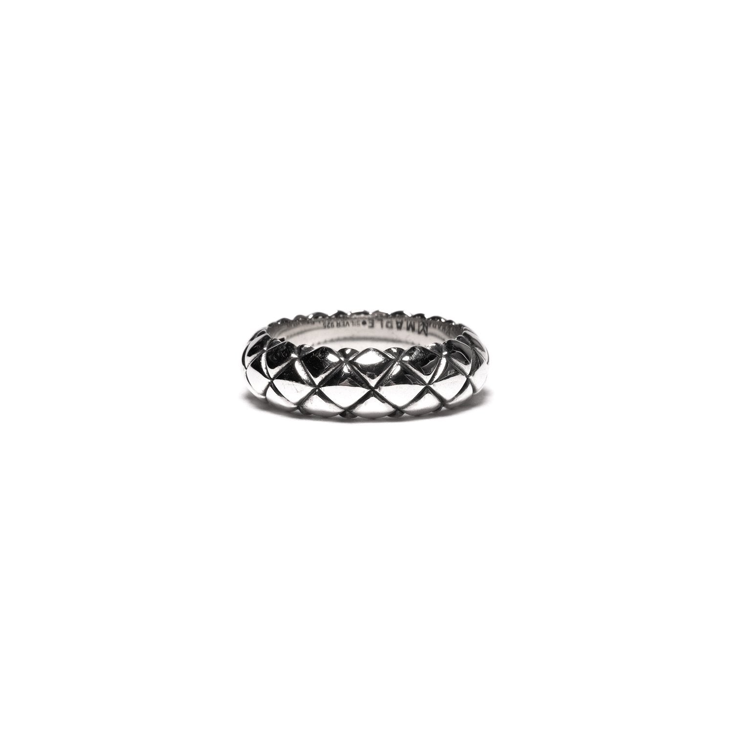 QUILTED BAND RING - SILVER