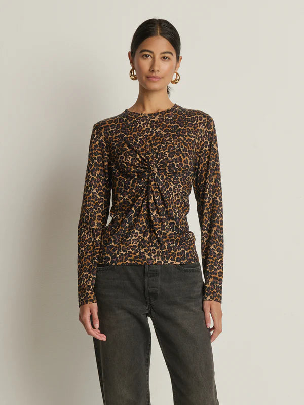MARION TWIST TEE - WINTER LEOPARD