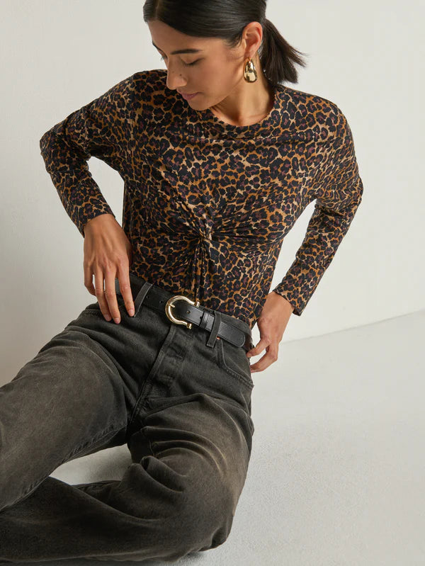 MARION TWIST TEE - WINTER LEOPARD