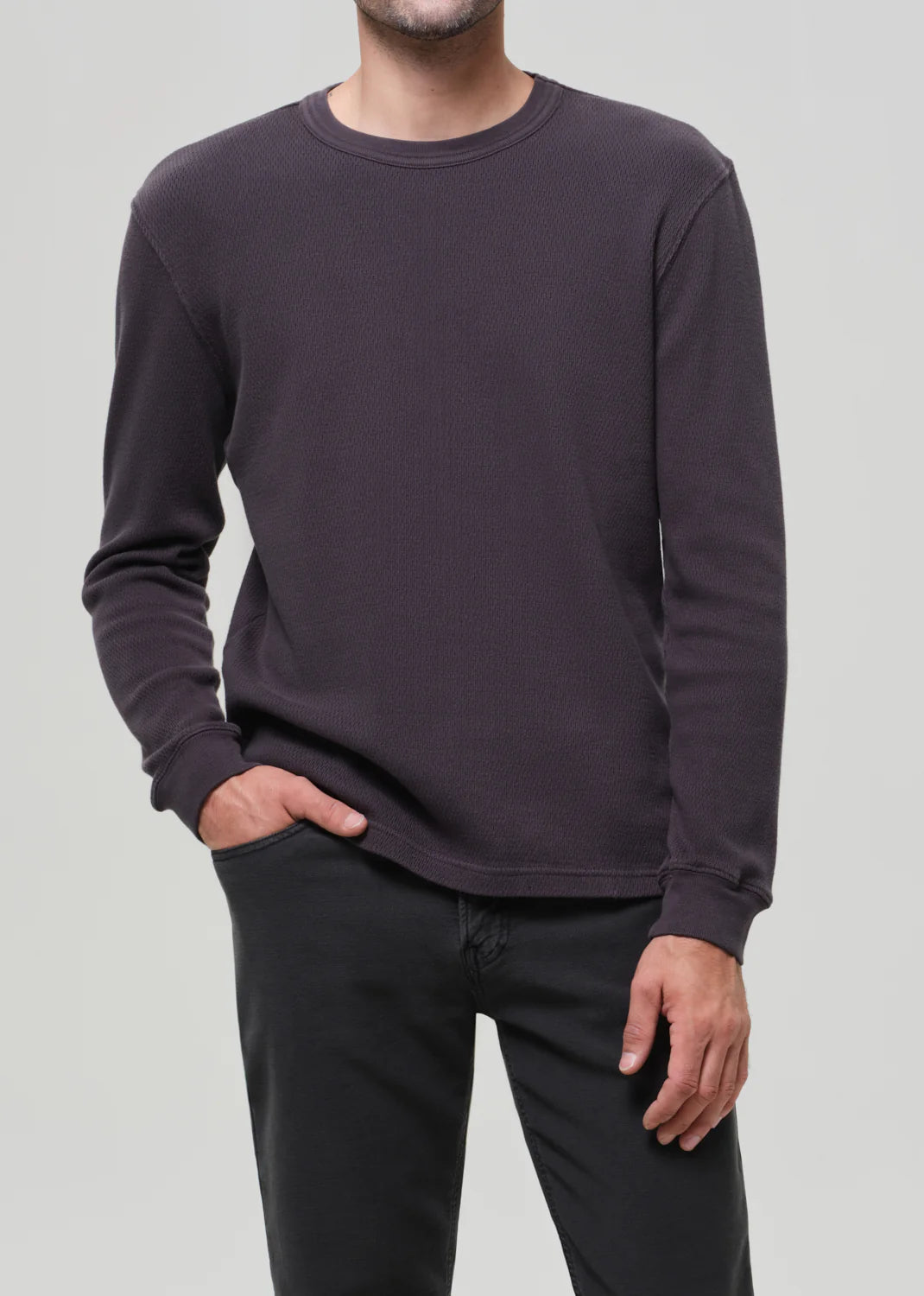 WAFFLE CREWNECK - DARK CHARCOAL