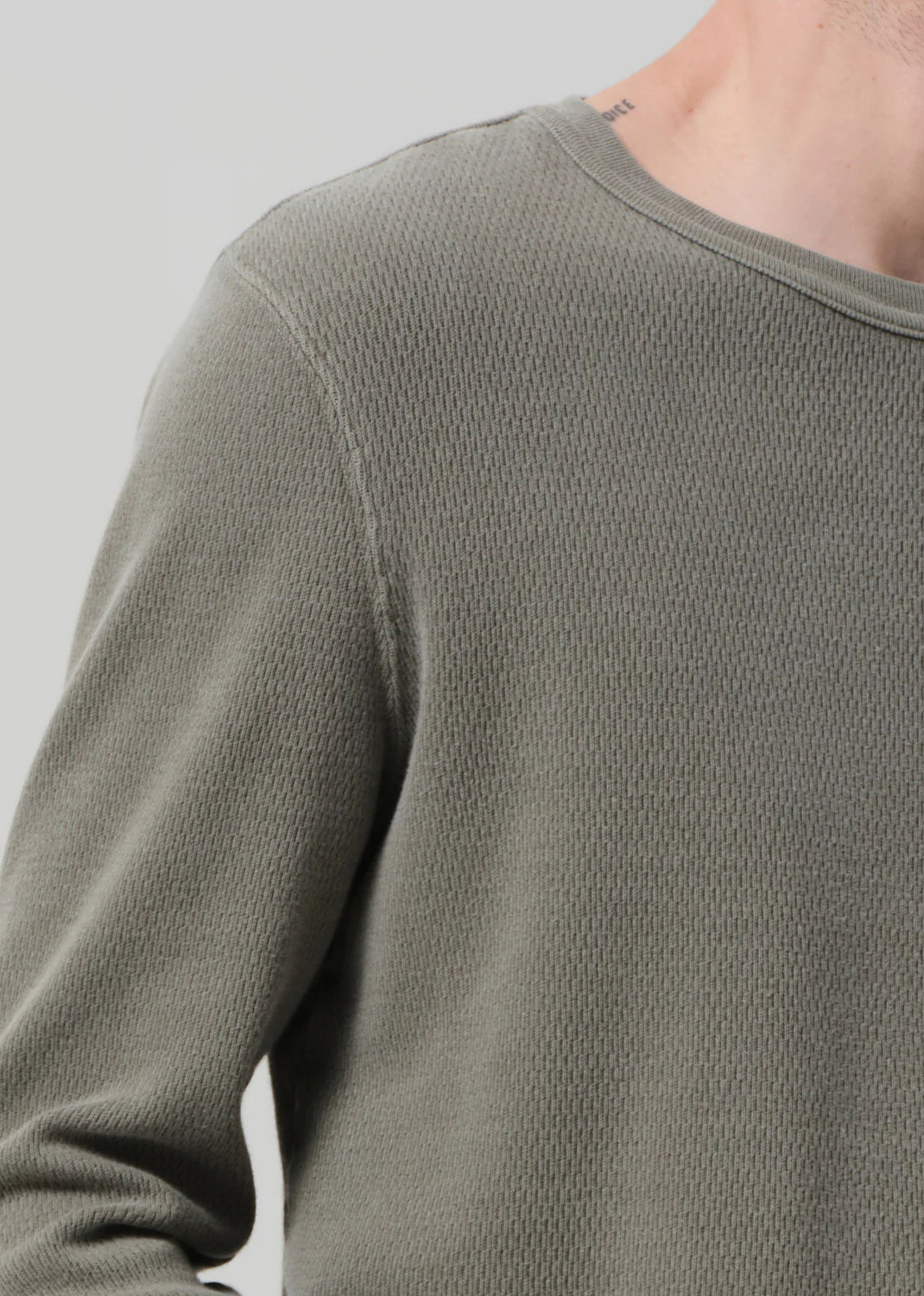 WAFFLE CREWNECK - FATIGUE