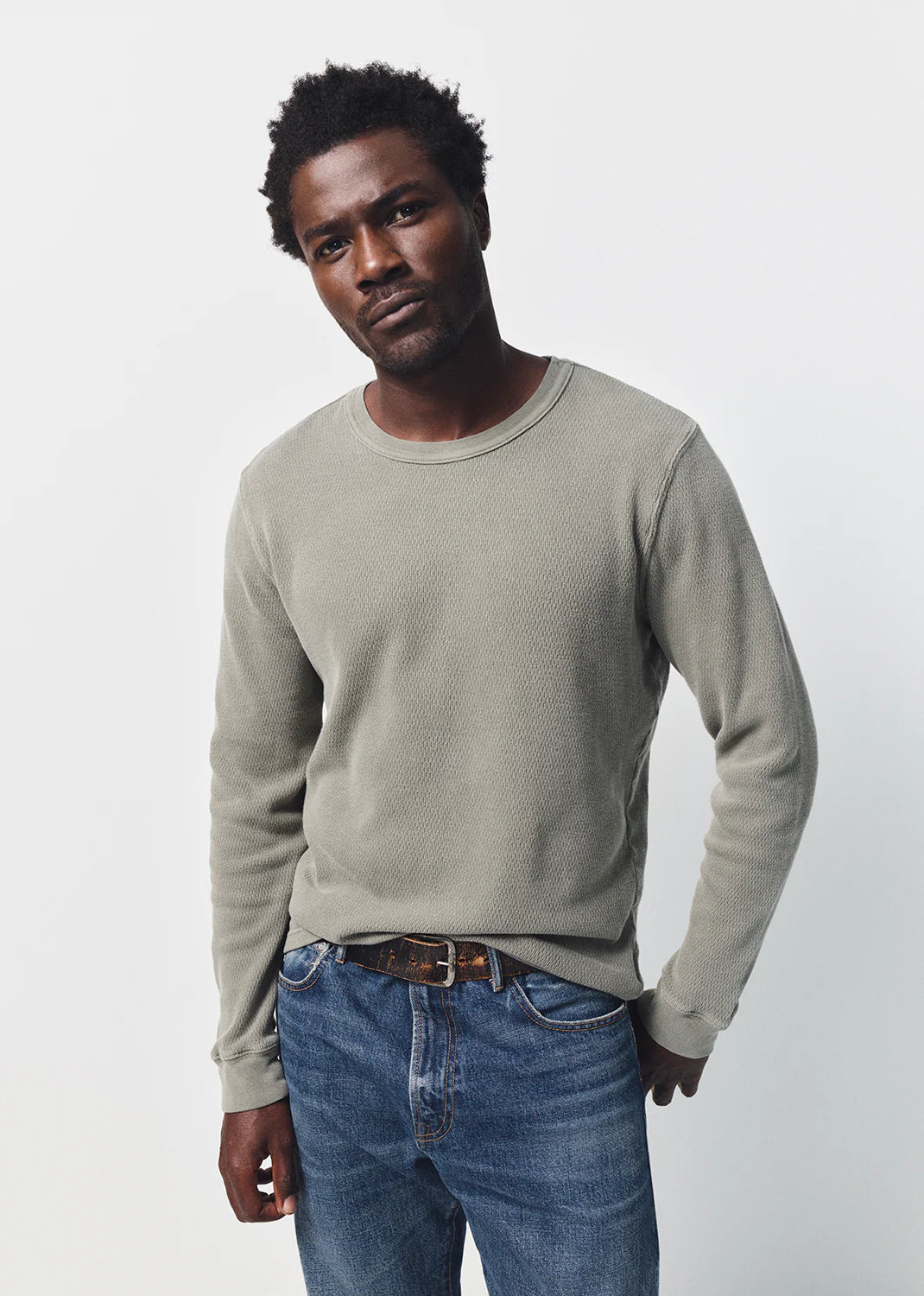 WAFFLE CREWNECK - FATIGUE