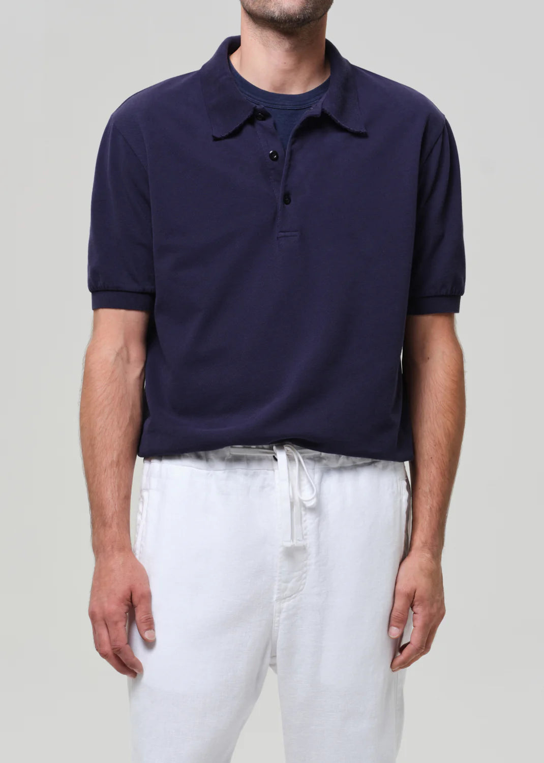 BANDED POLO - NAVY