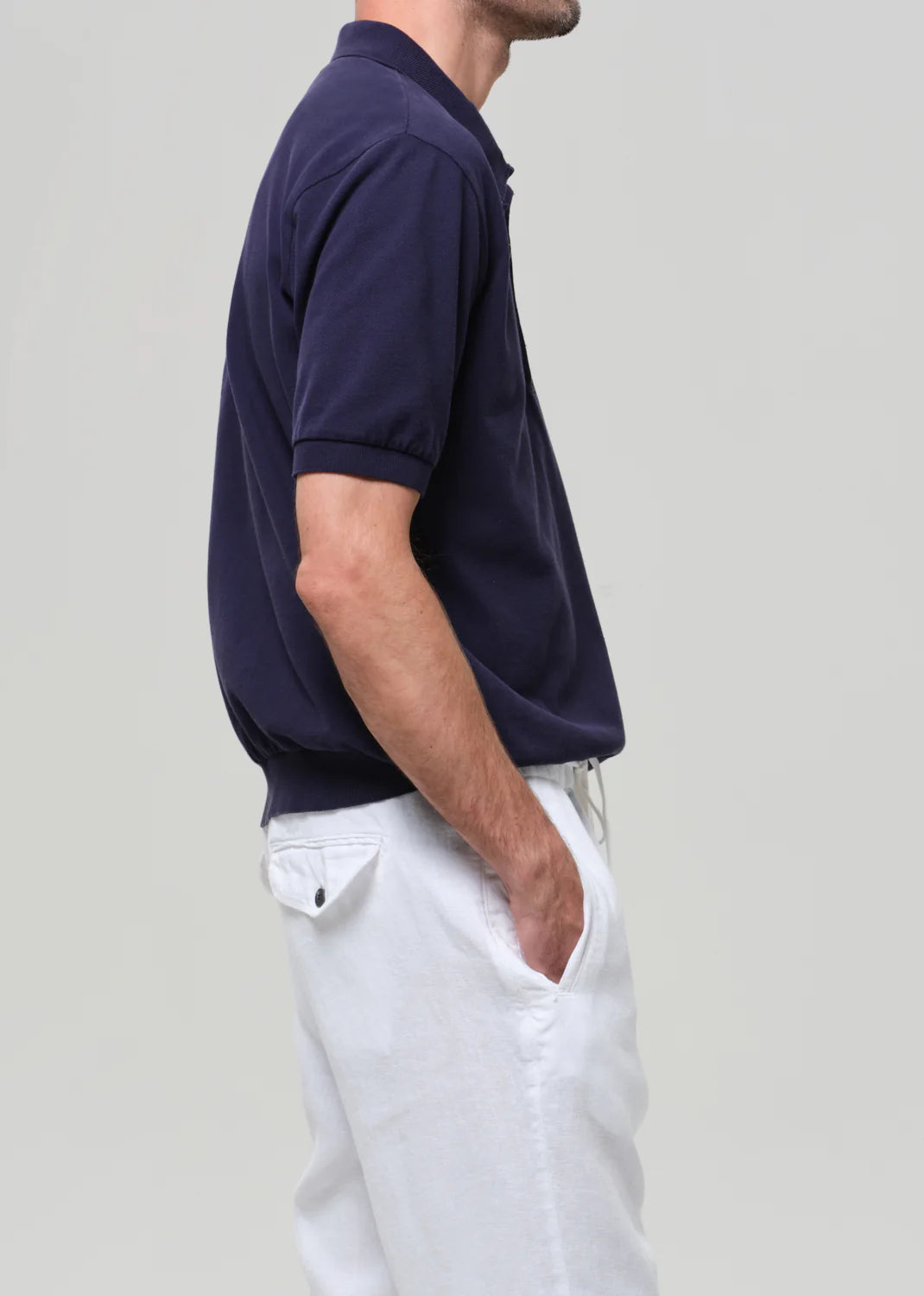 BANDED POLO - NAVY