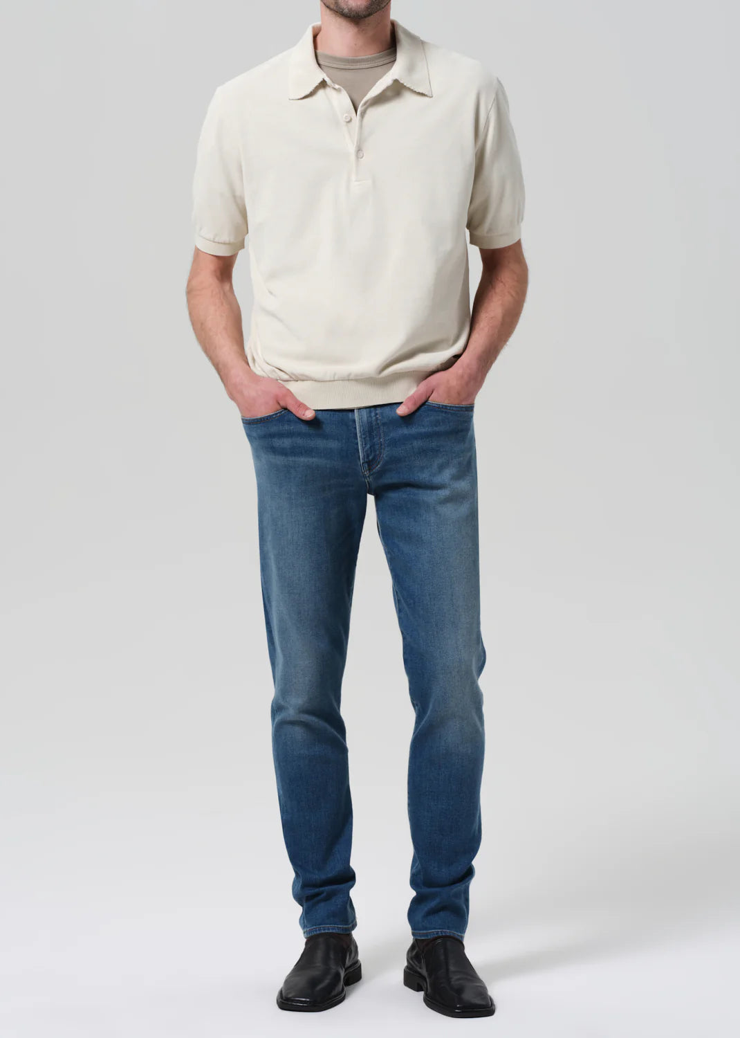 BANDED POLO - ECRU