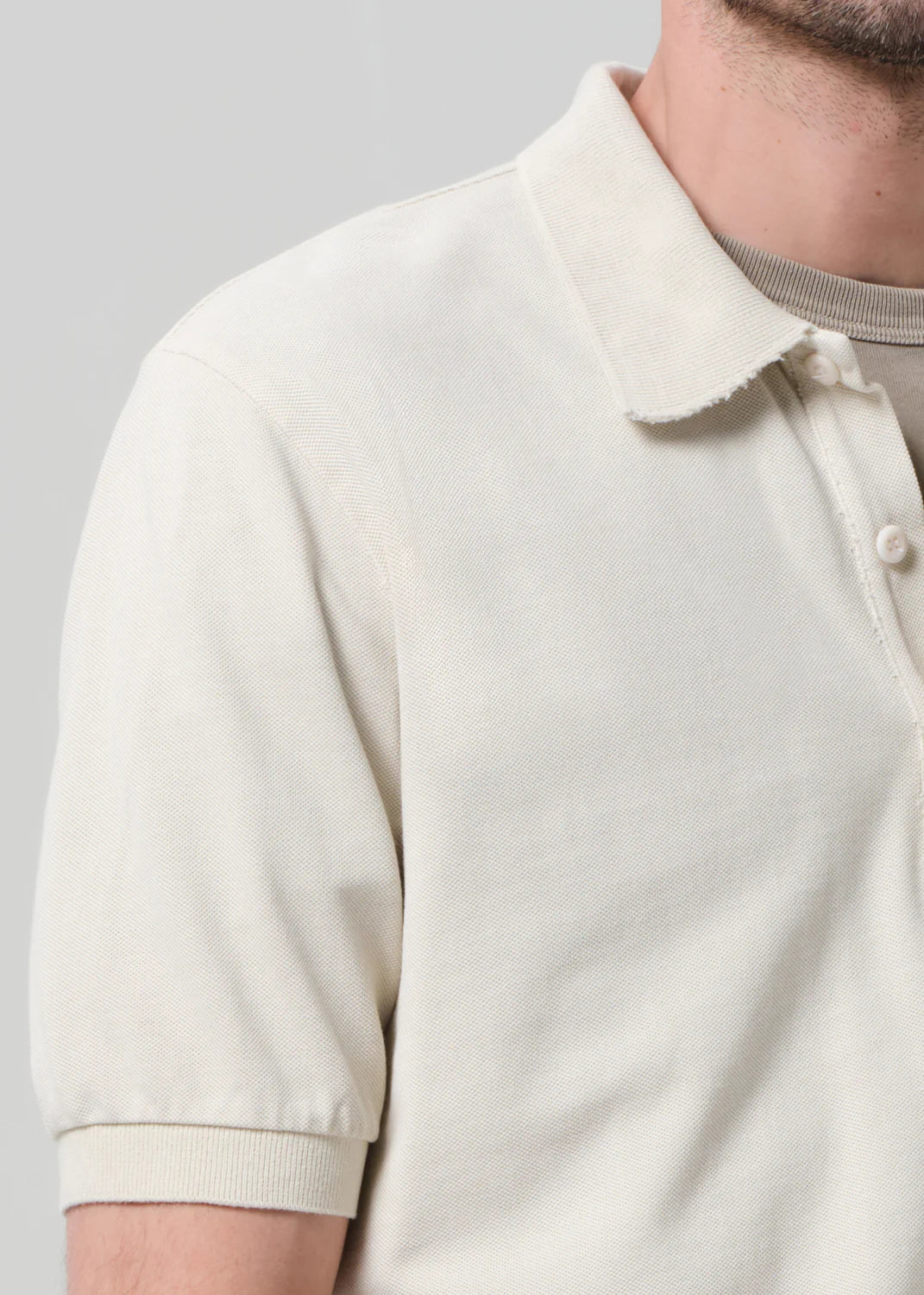 BANDED POLO - ECRU