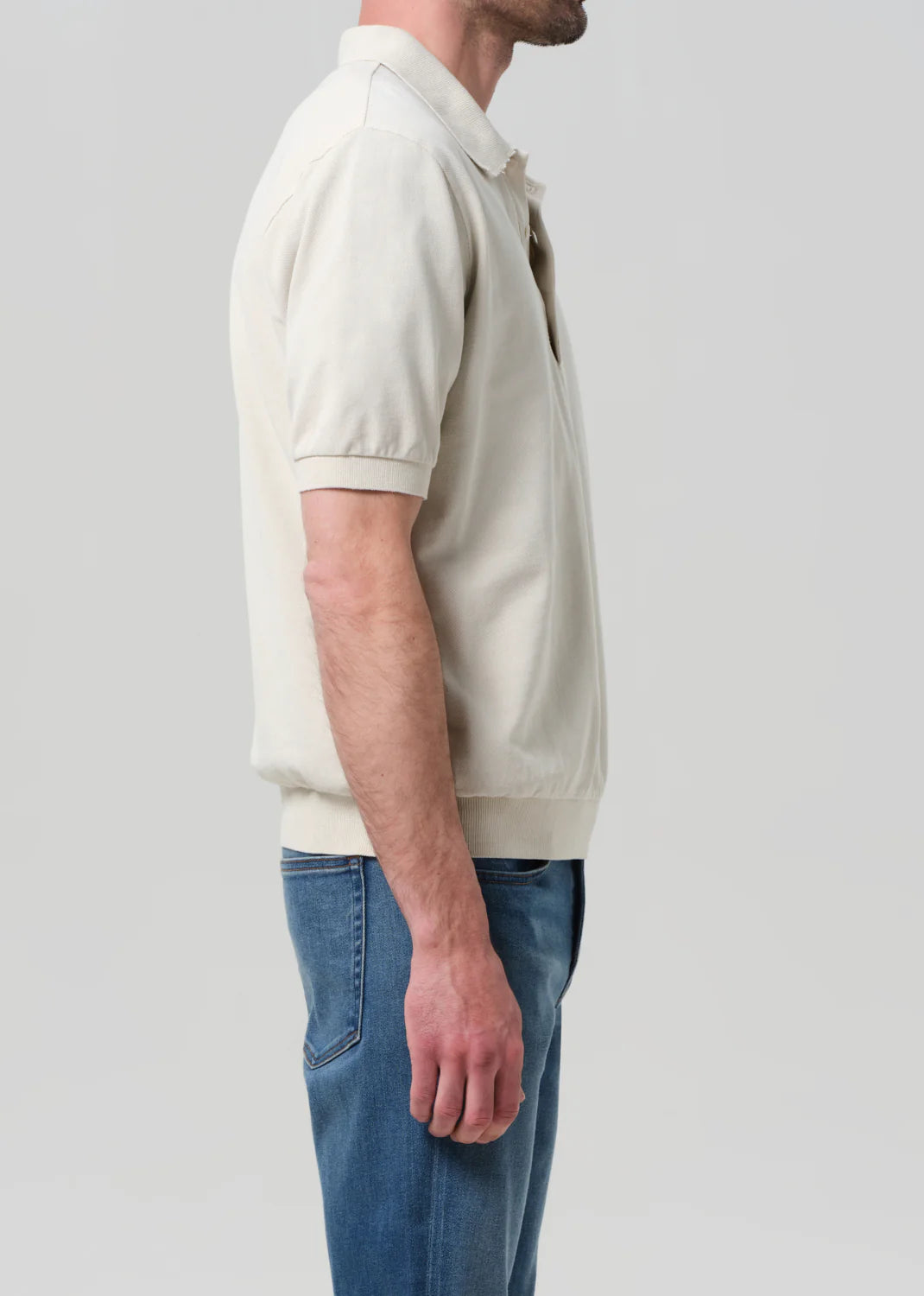 BANDED POLO - ECRU