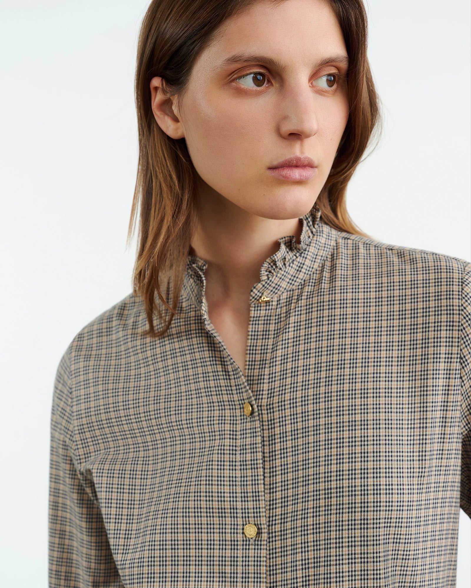 LYDIA SHIRT - HONEY CHECK