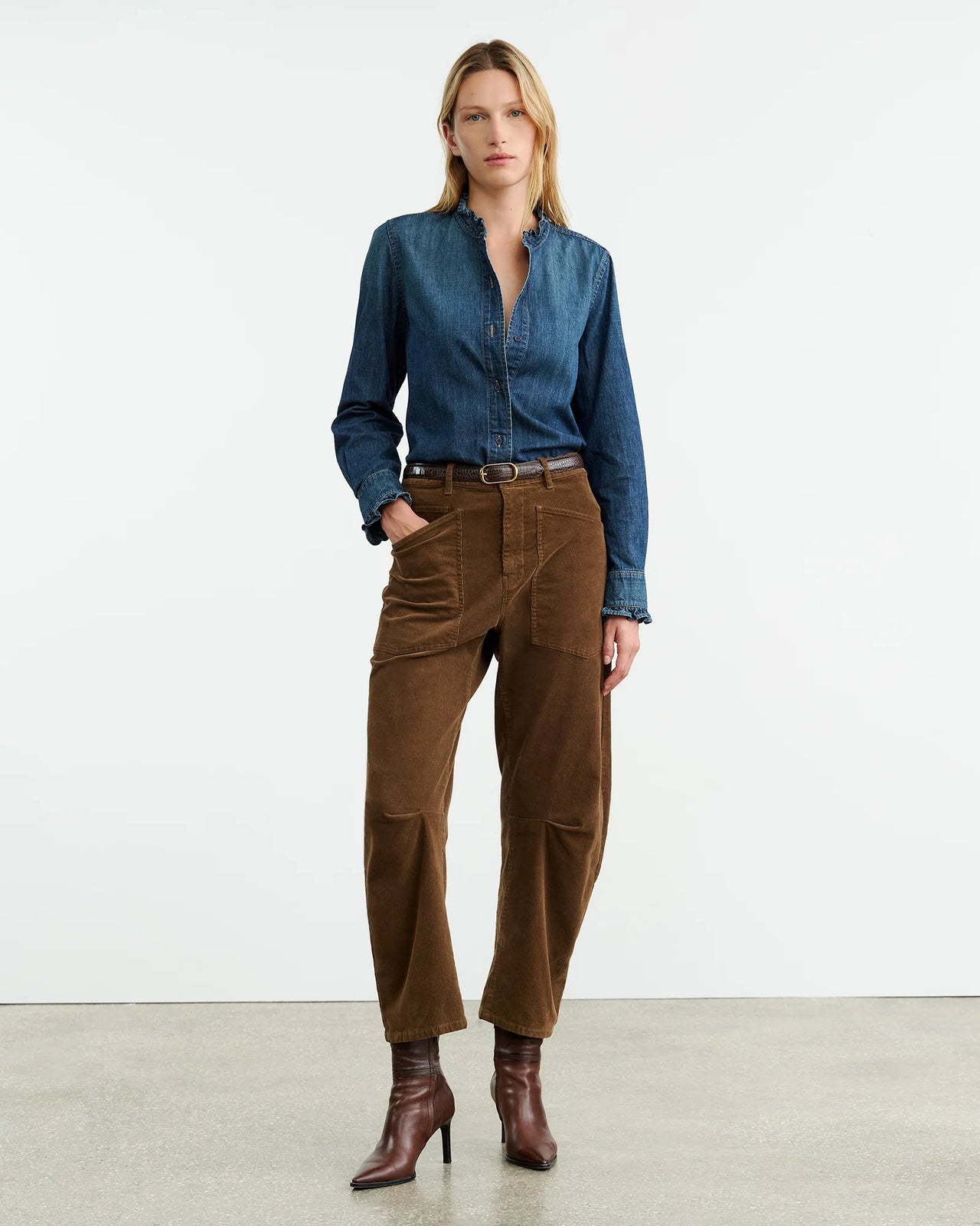 SHON CORDUROY PANT - CIGAR BROWN