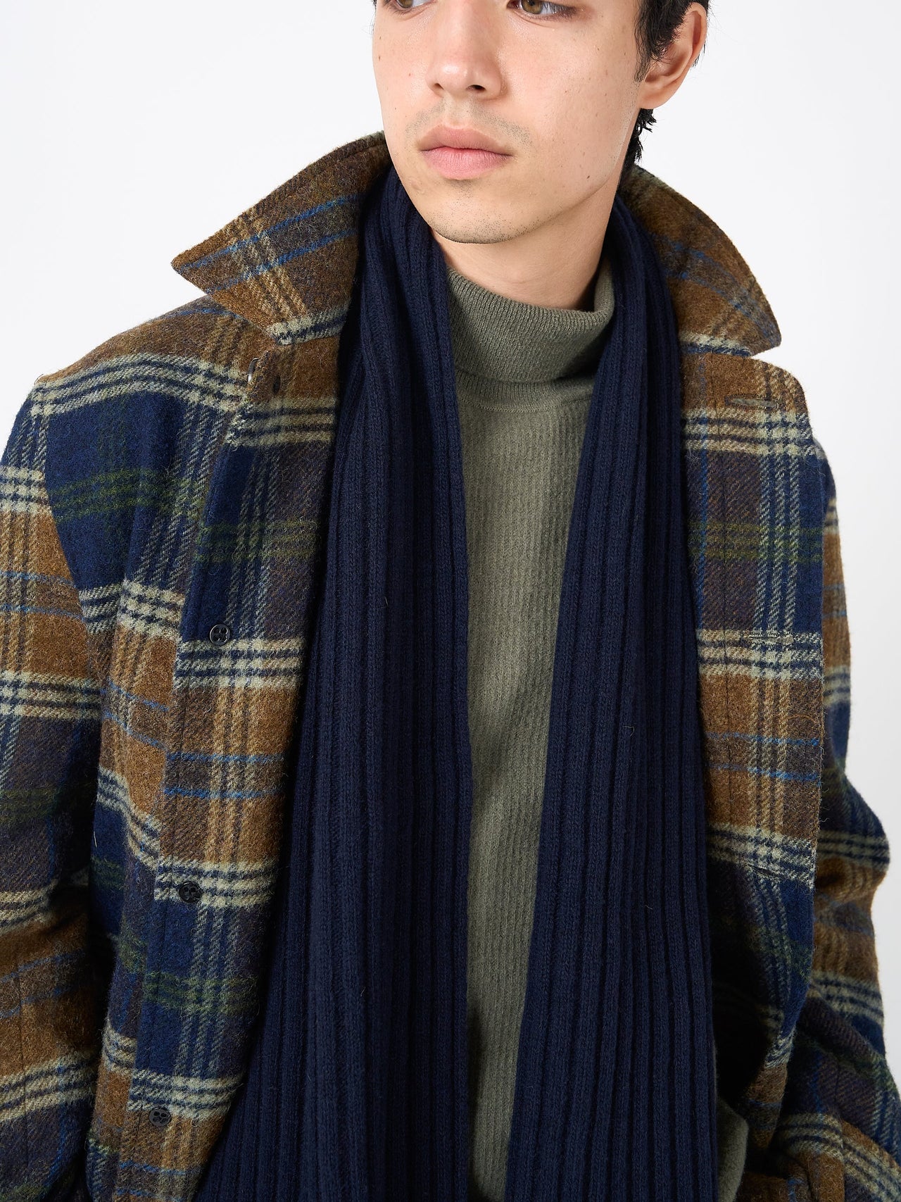 GRANDPA COAT - NAVY/GINGER CHECK