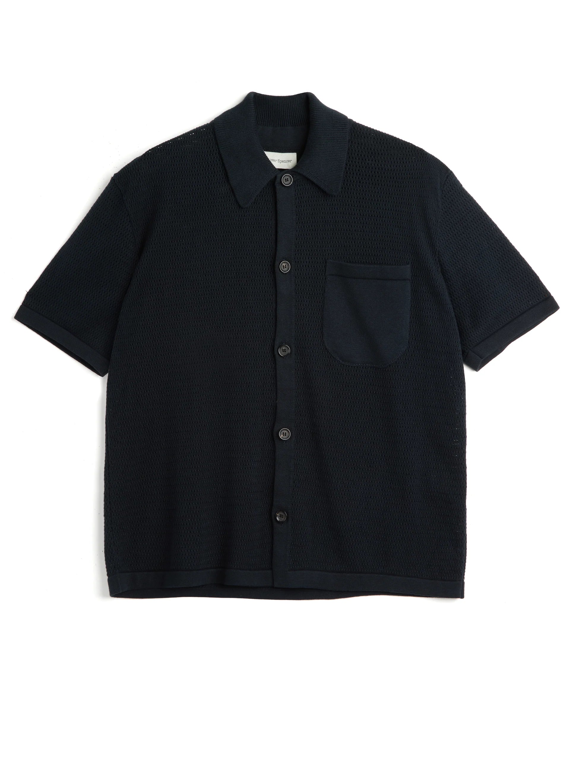 S/S MAWES KNITTED SHIRT - NAVY