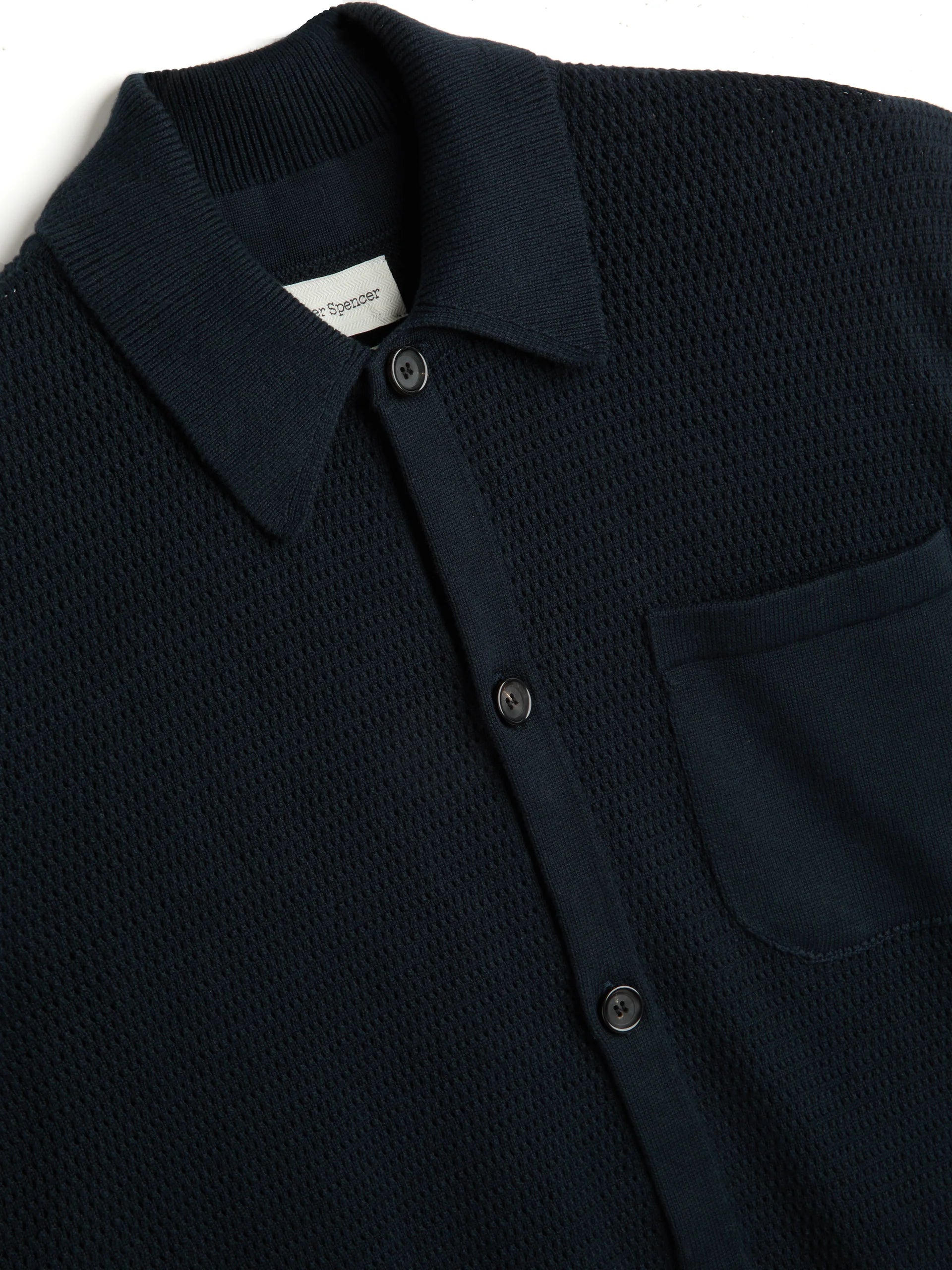 S/S MAWES KNITTED SHIRT - NAVY