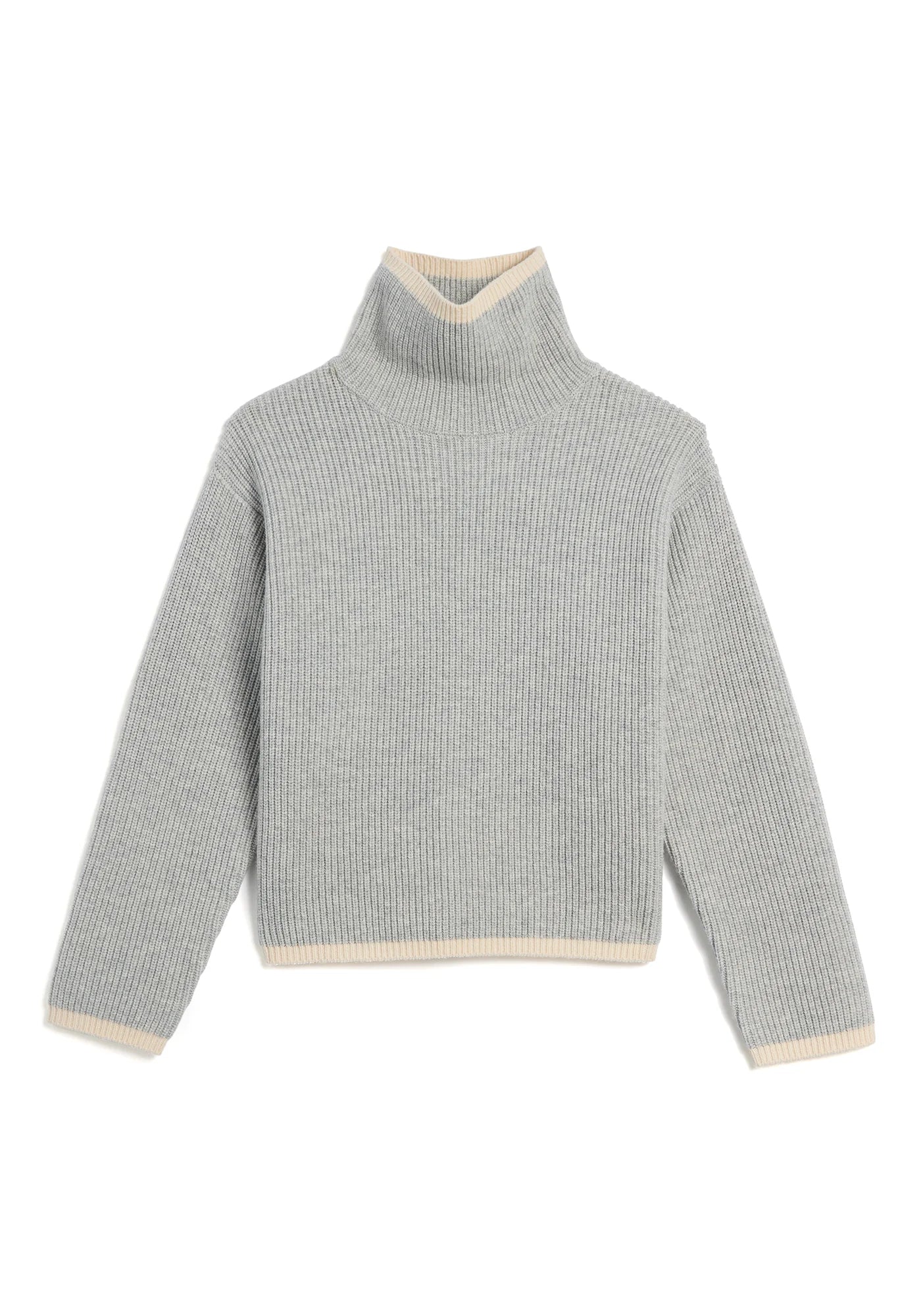 ORLA MERINO WOOL SWEATER - GREY/OFF WHITE