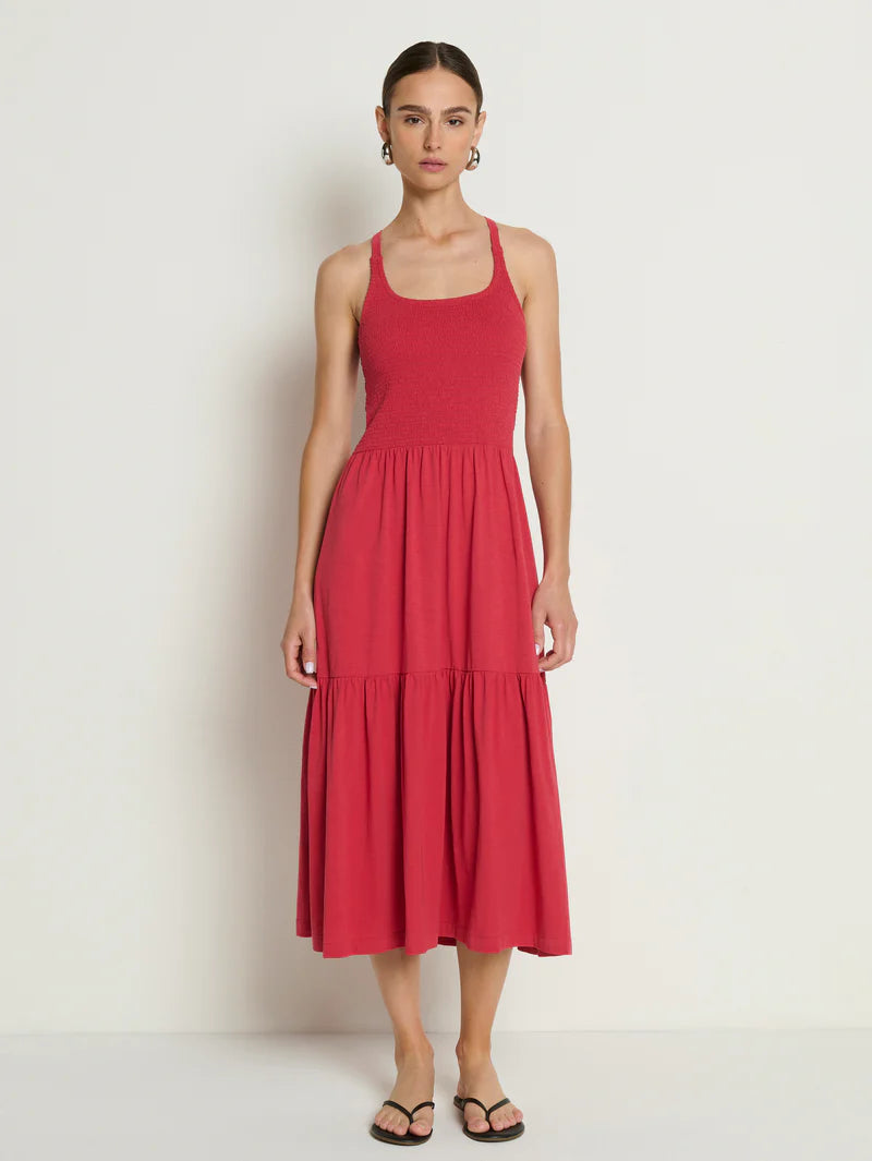 PENELOPE CROSSBACK MIDI - HEARTBEAT RED